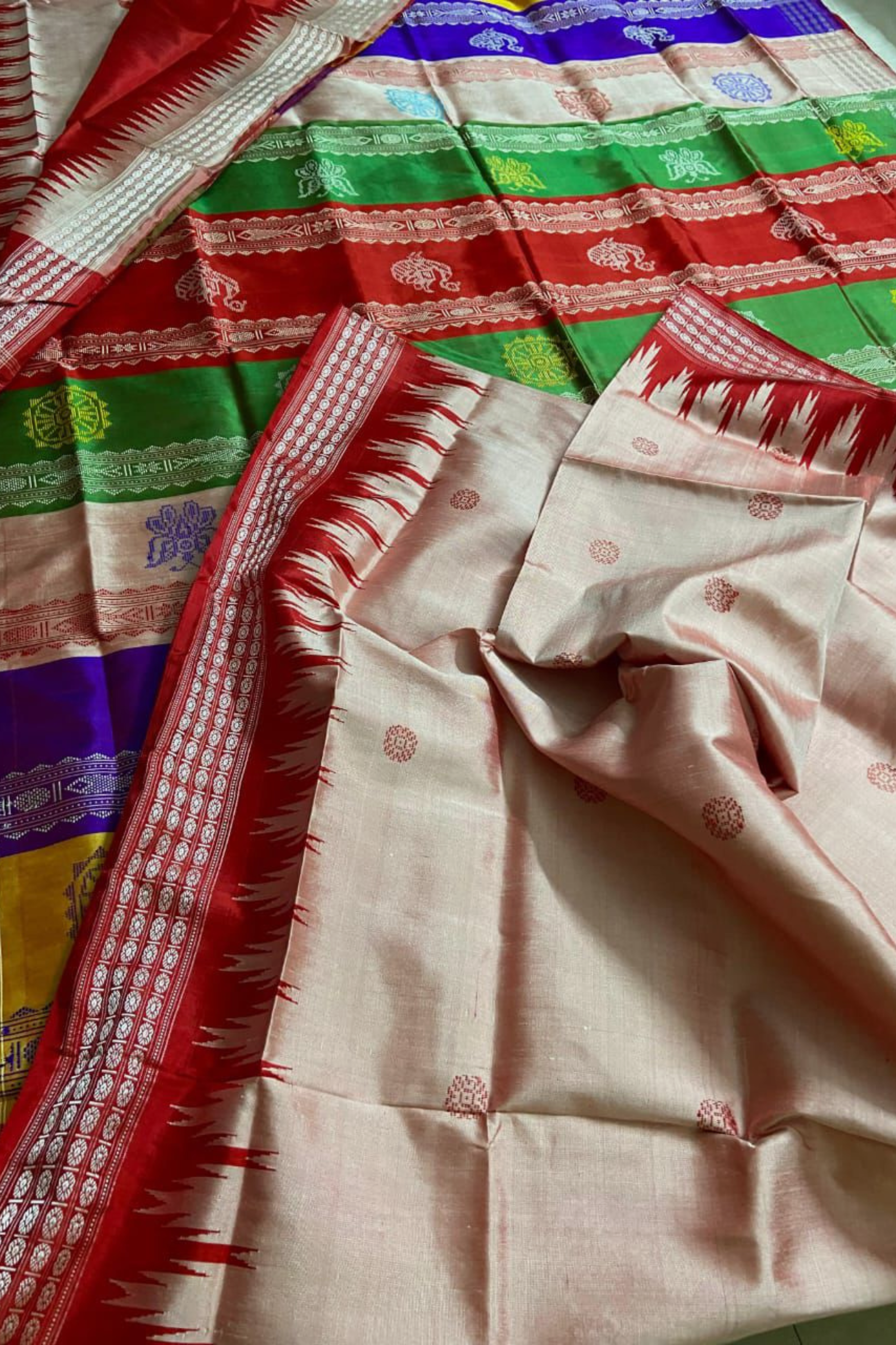 Rudraksha Glow Berhampuri Silk Saree