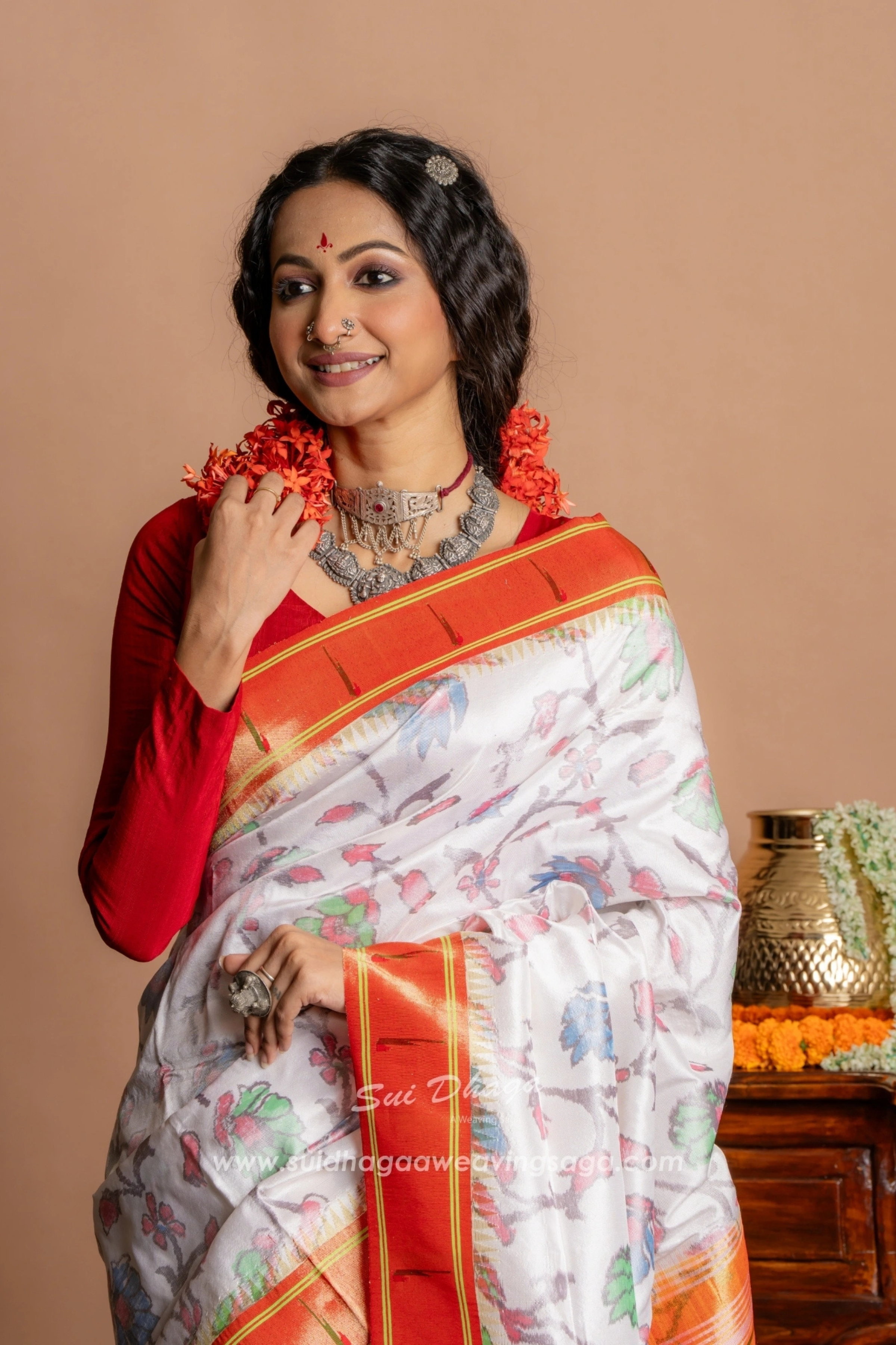 Pochampally Ikkat With Paithani Palla