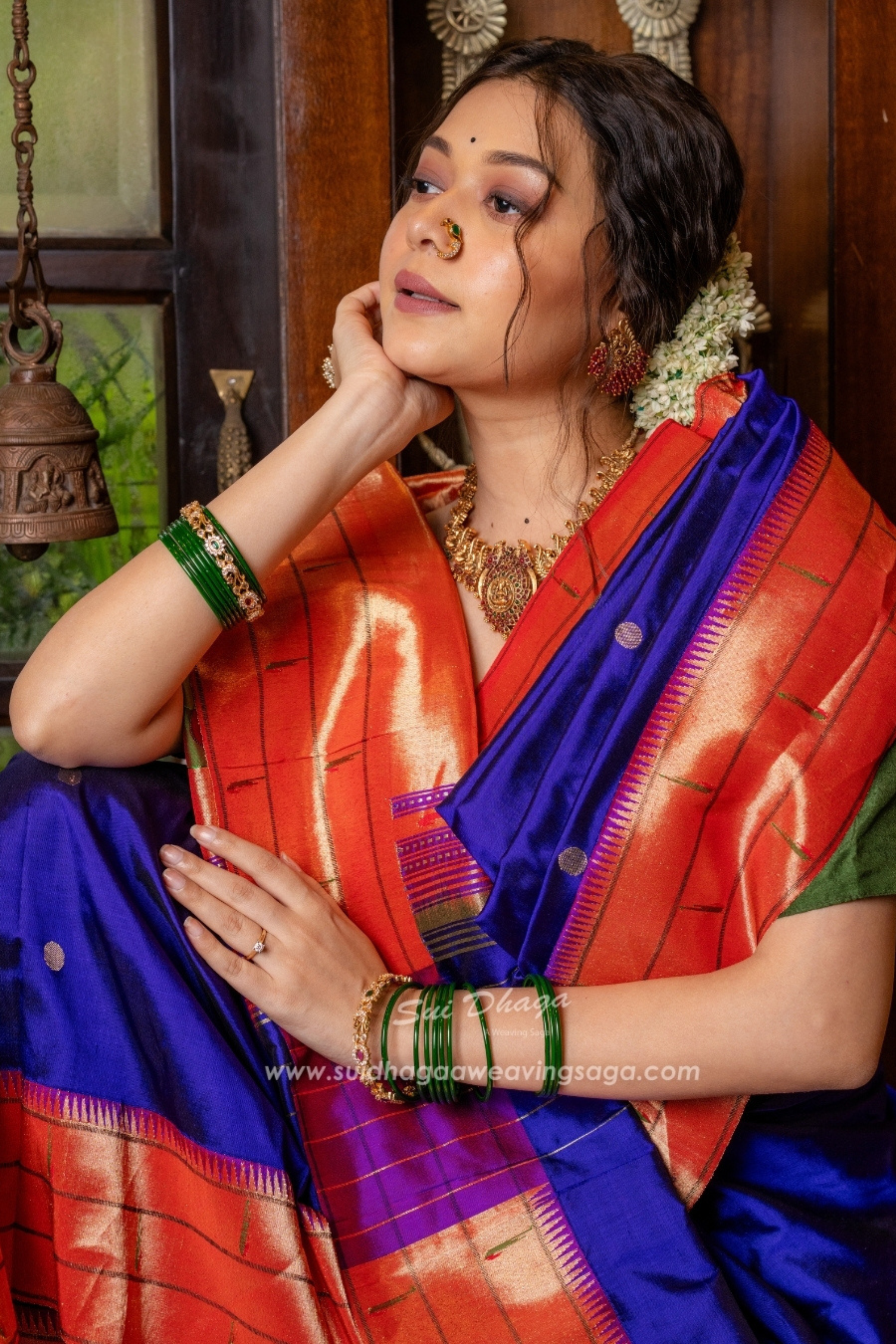 Paithani Triple Muniya Pure Silk Saree