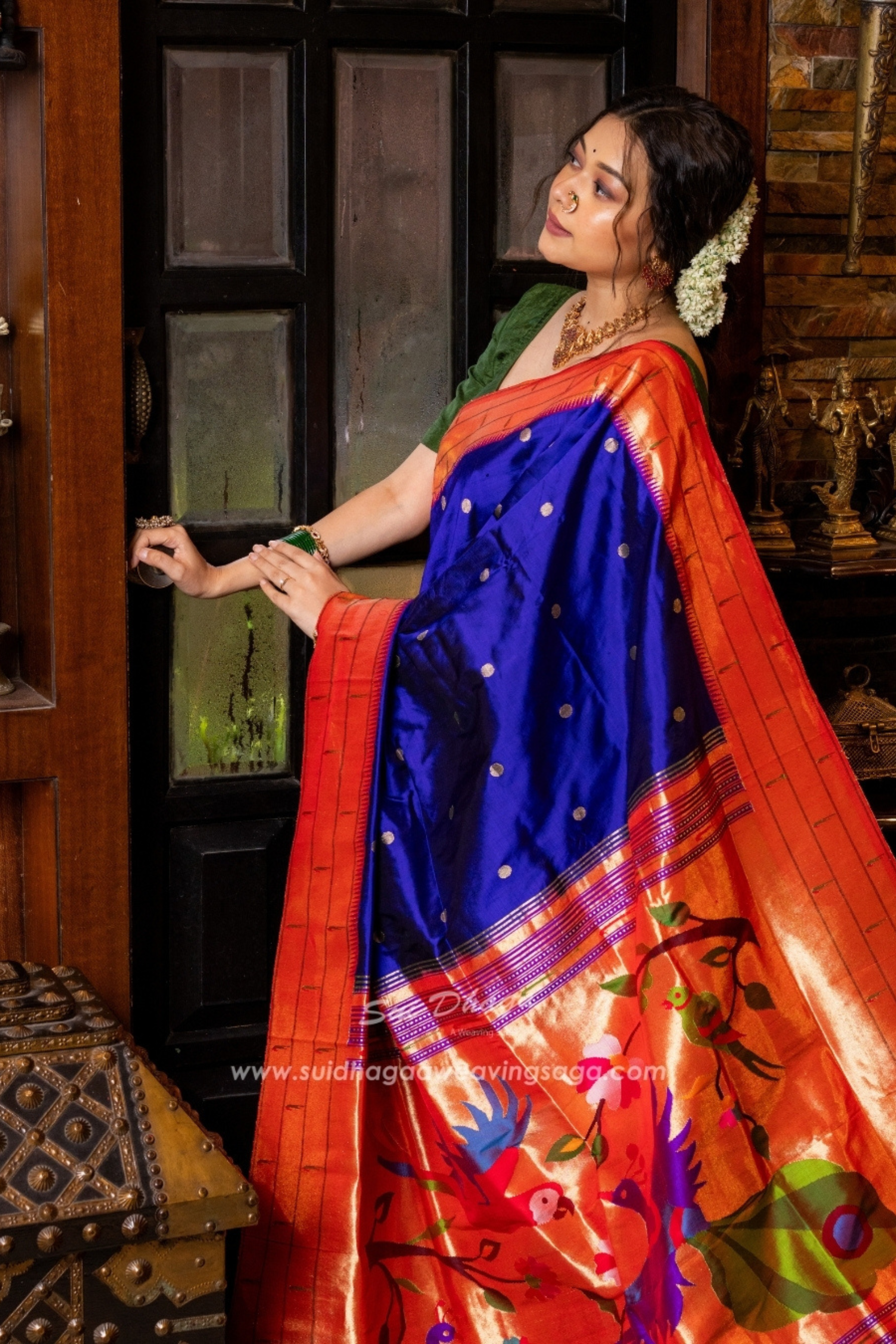 Paithani Triple Muniya Pure Silk Saree