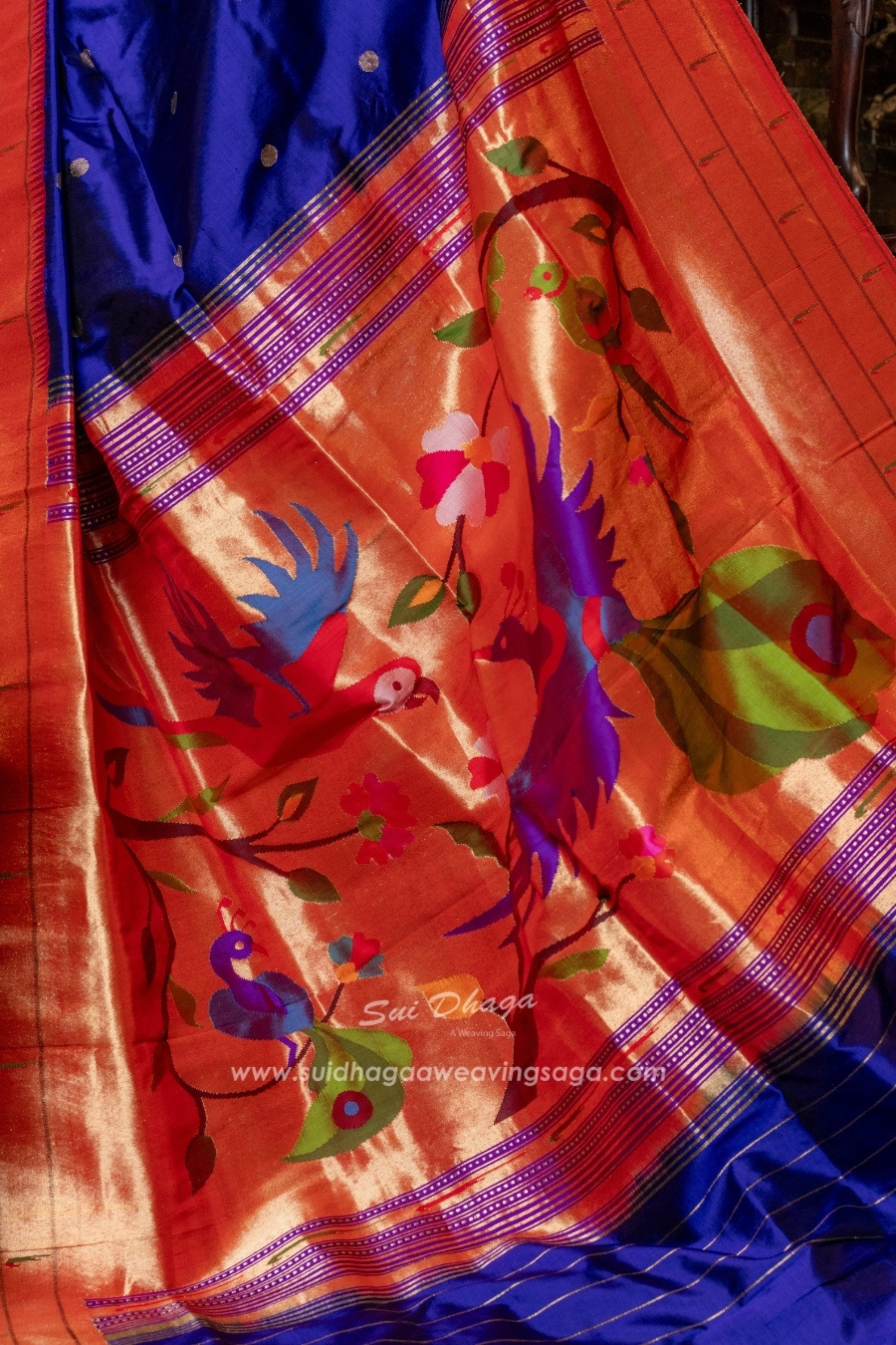 Paithani Triple Muniya Pure Silk Saree