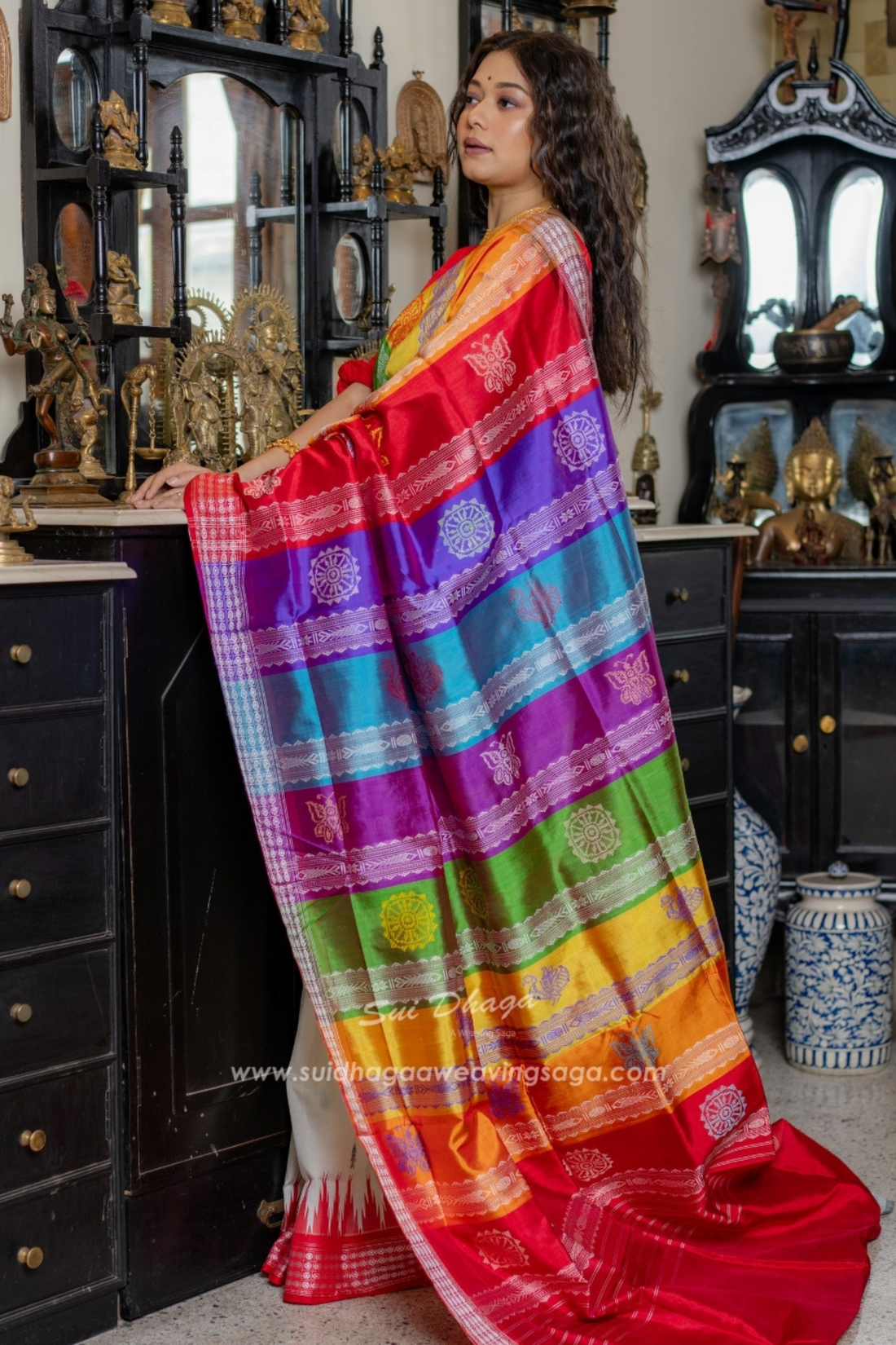 Berhampuri Ganga Jamuna Double Pallu Pure Silk Saree