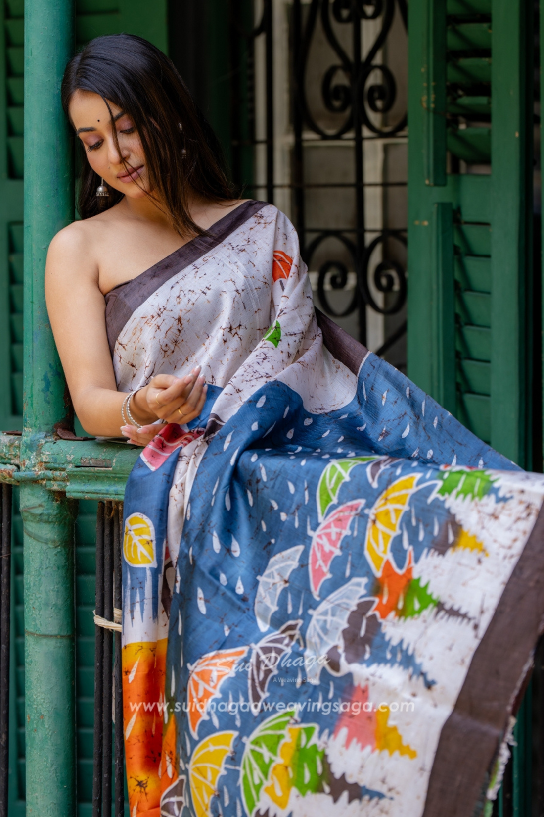 Batik Monsoon Happiness Pure Mulberry Silk Saree