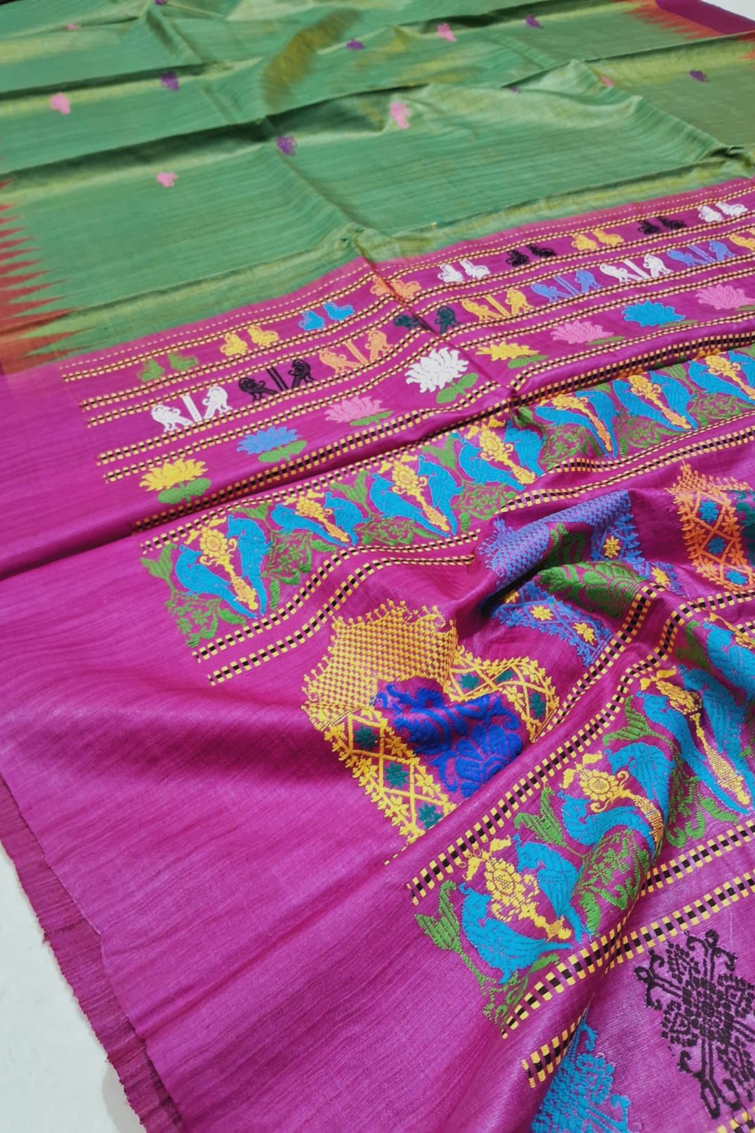 Temple Grace Gopalpur Tussar Silk Saree