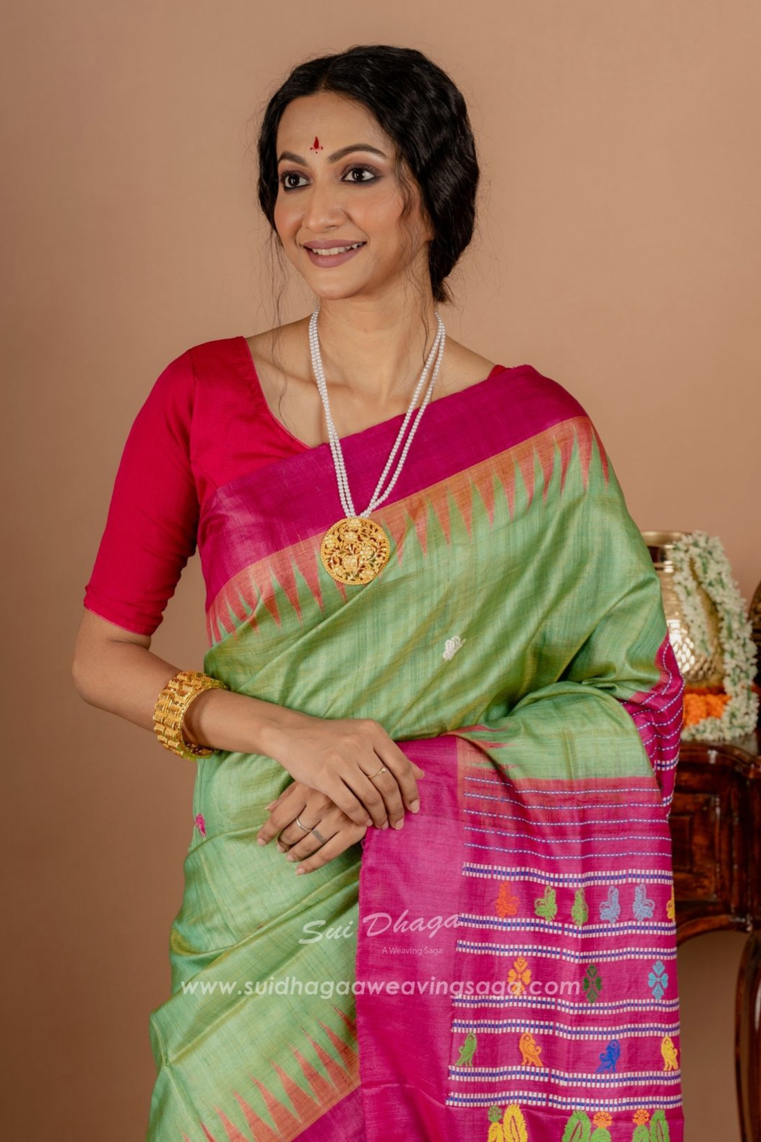 Temple Grace Gopalpur Tussar Silk Saree