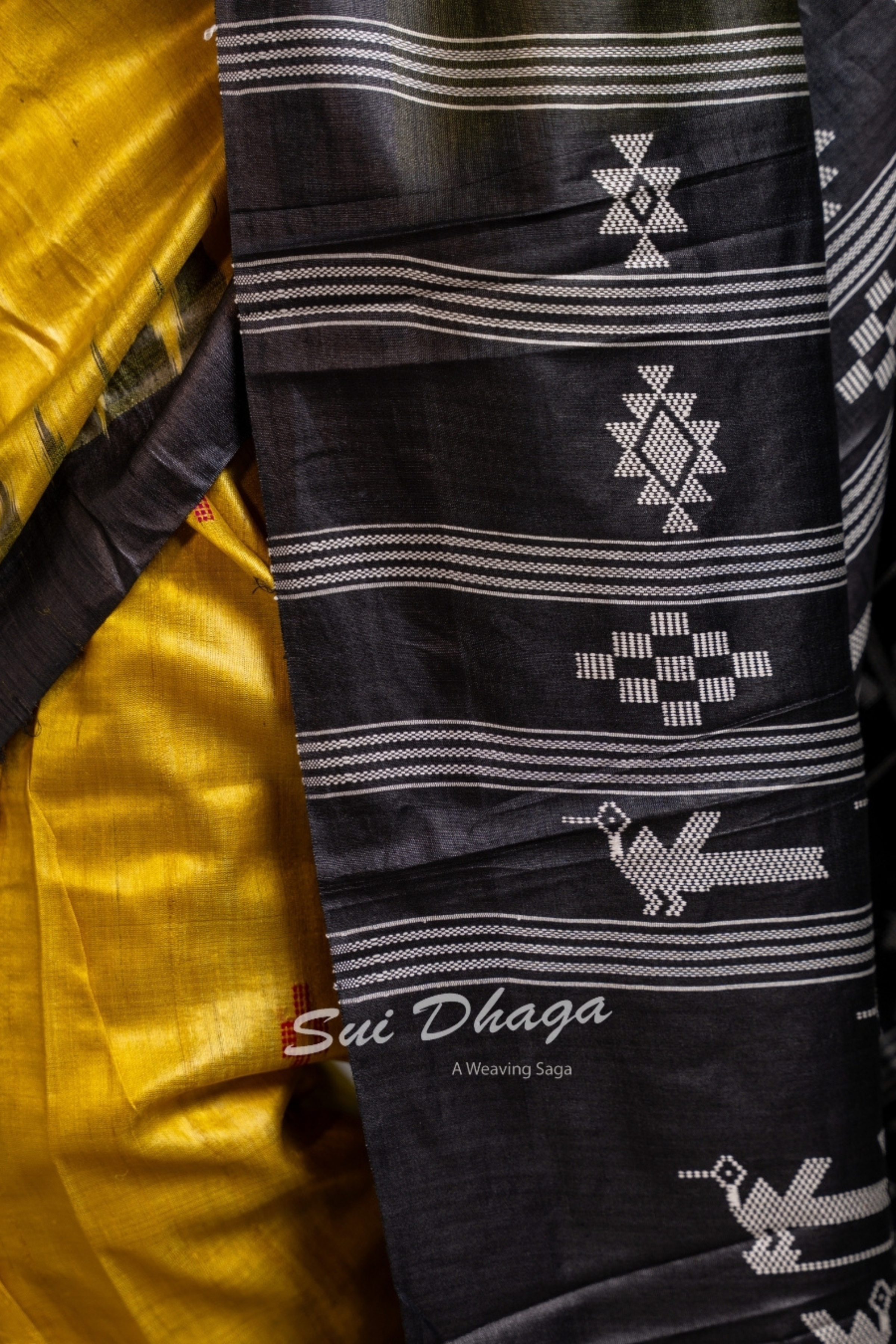 Gopalpur Yellow Tussar Silk Saree