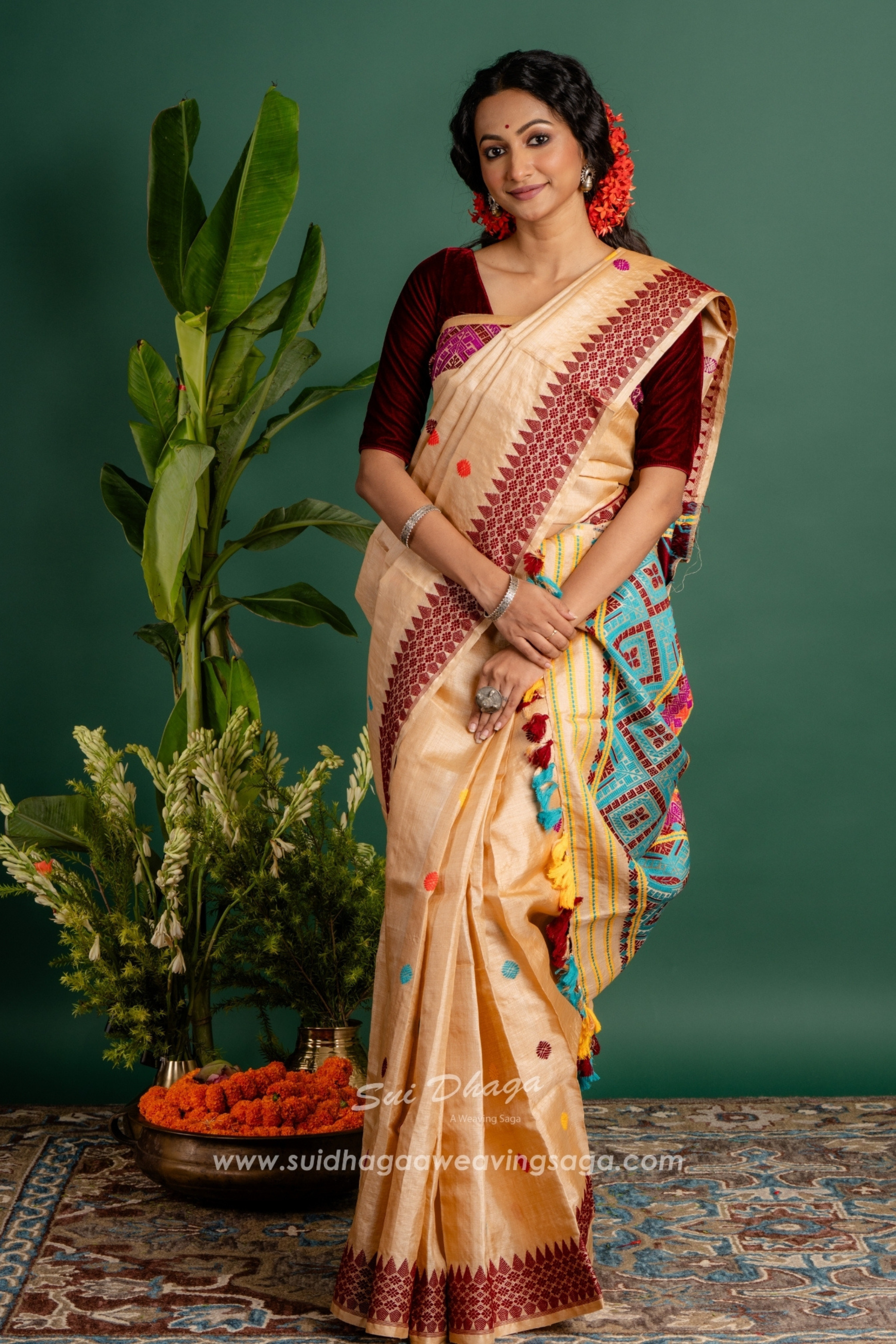 Pure Tussar Assam Silk Saree