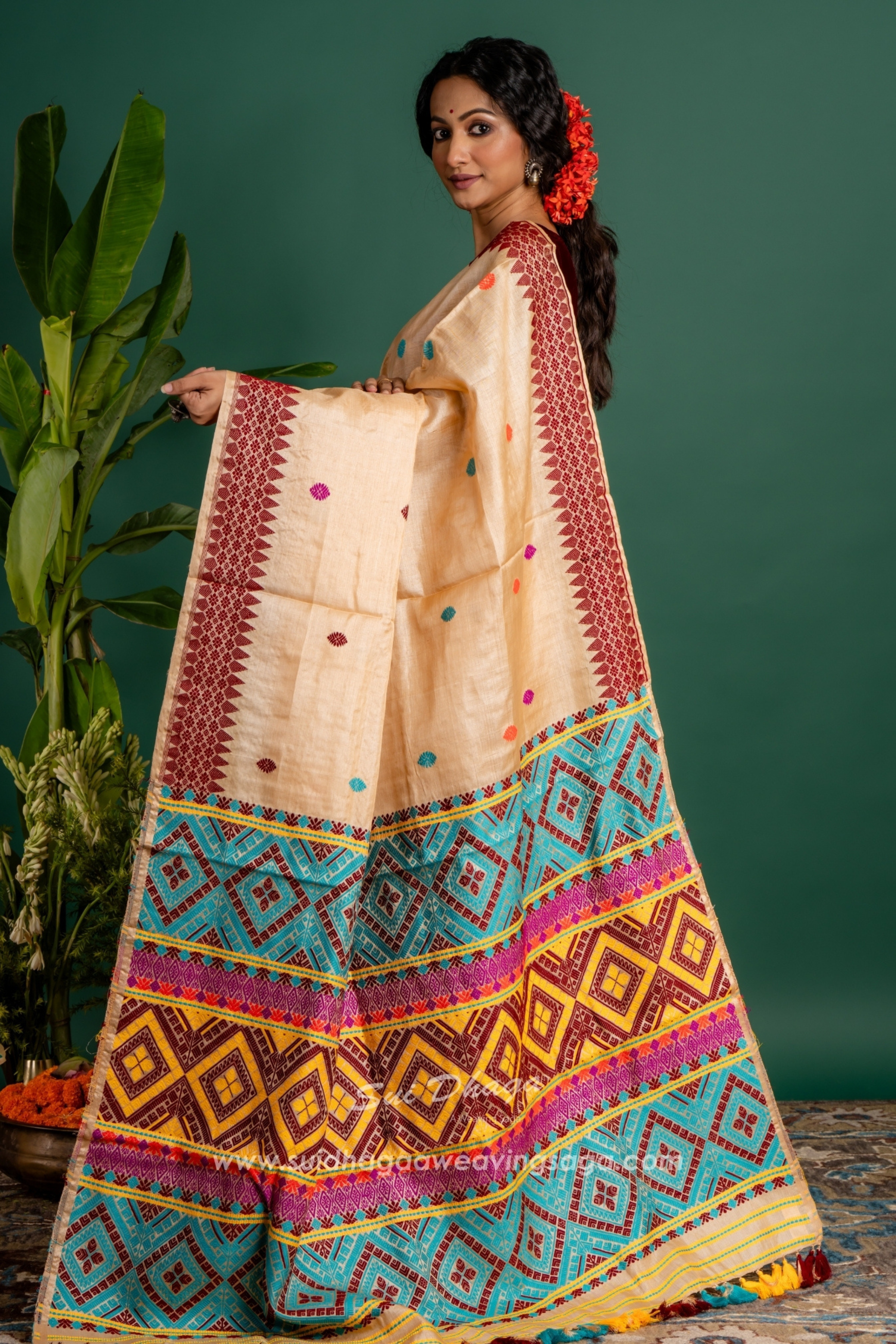 Pure Tussar Assam Silk Saree