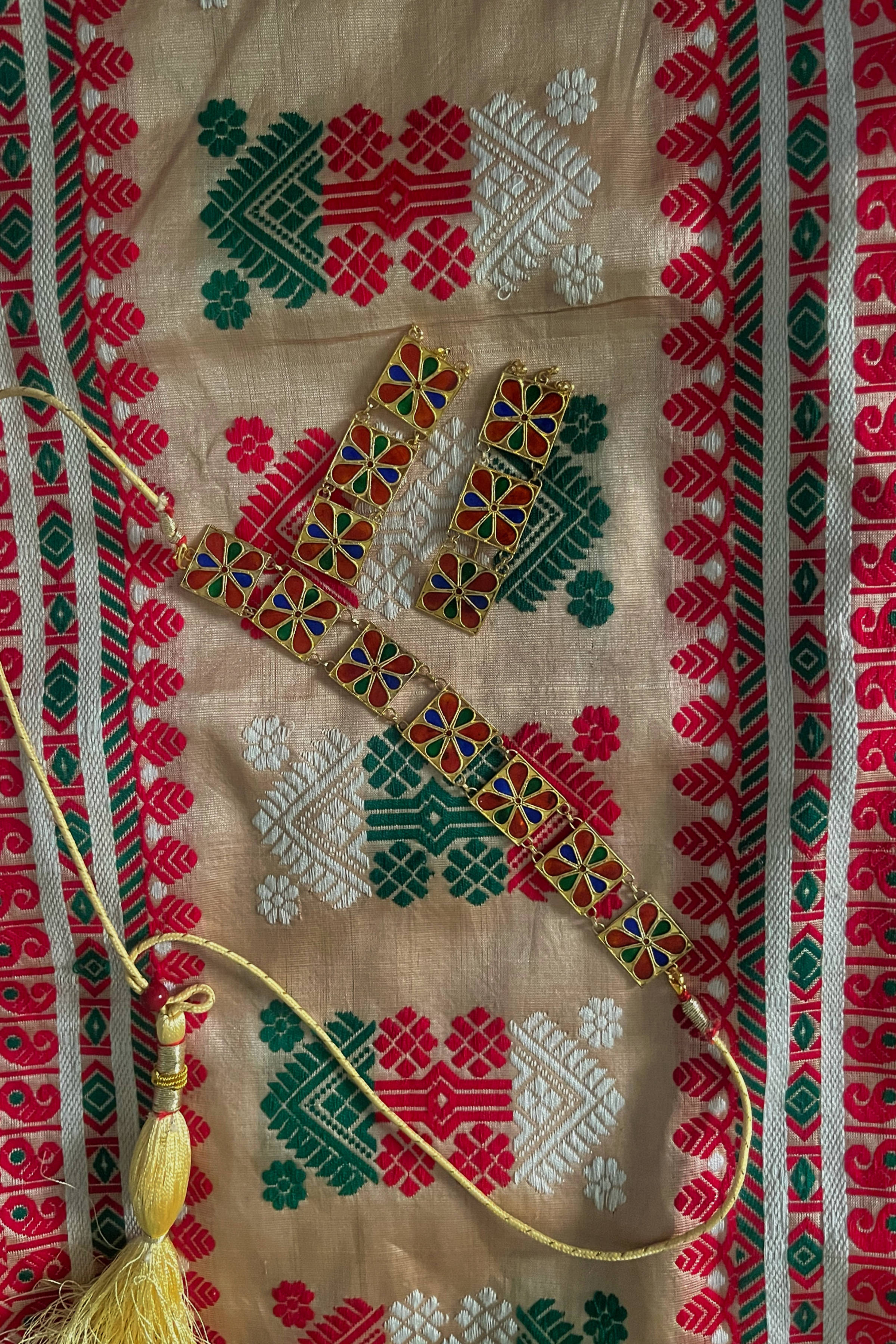 Golden Serenity Assam Tussar Paat Silk Saree