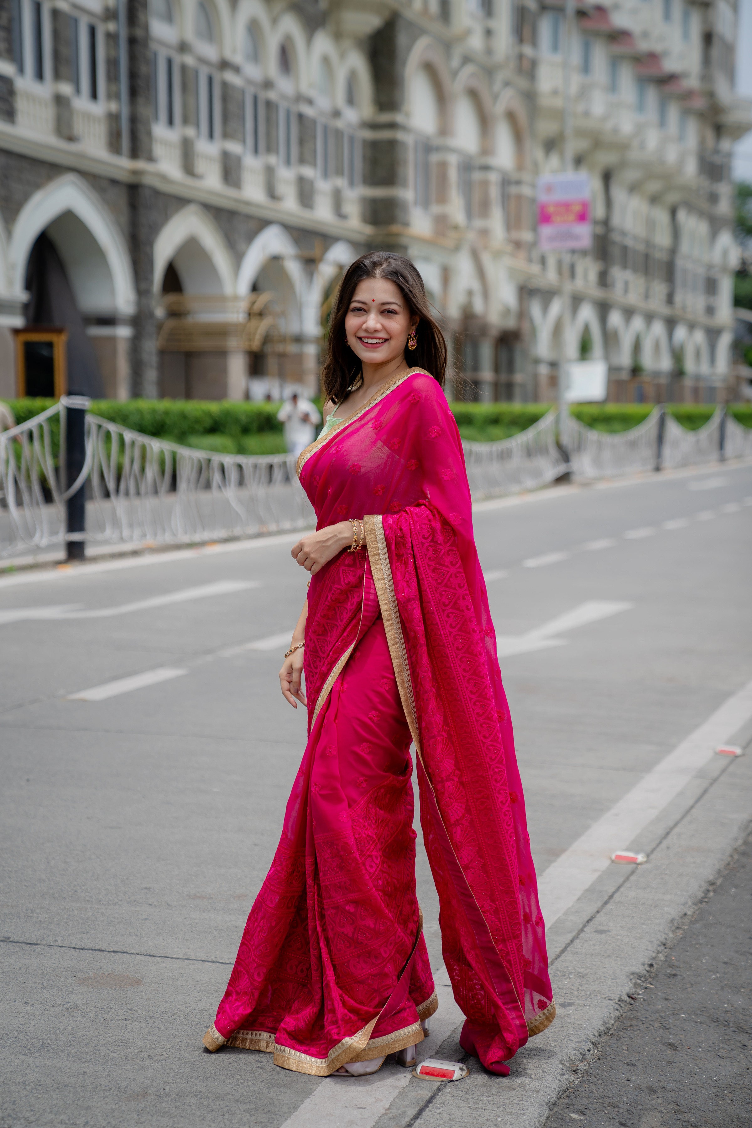 Rosé Whisper Chiffon Saree