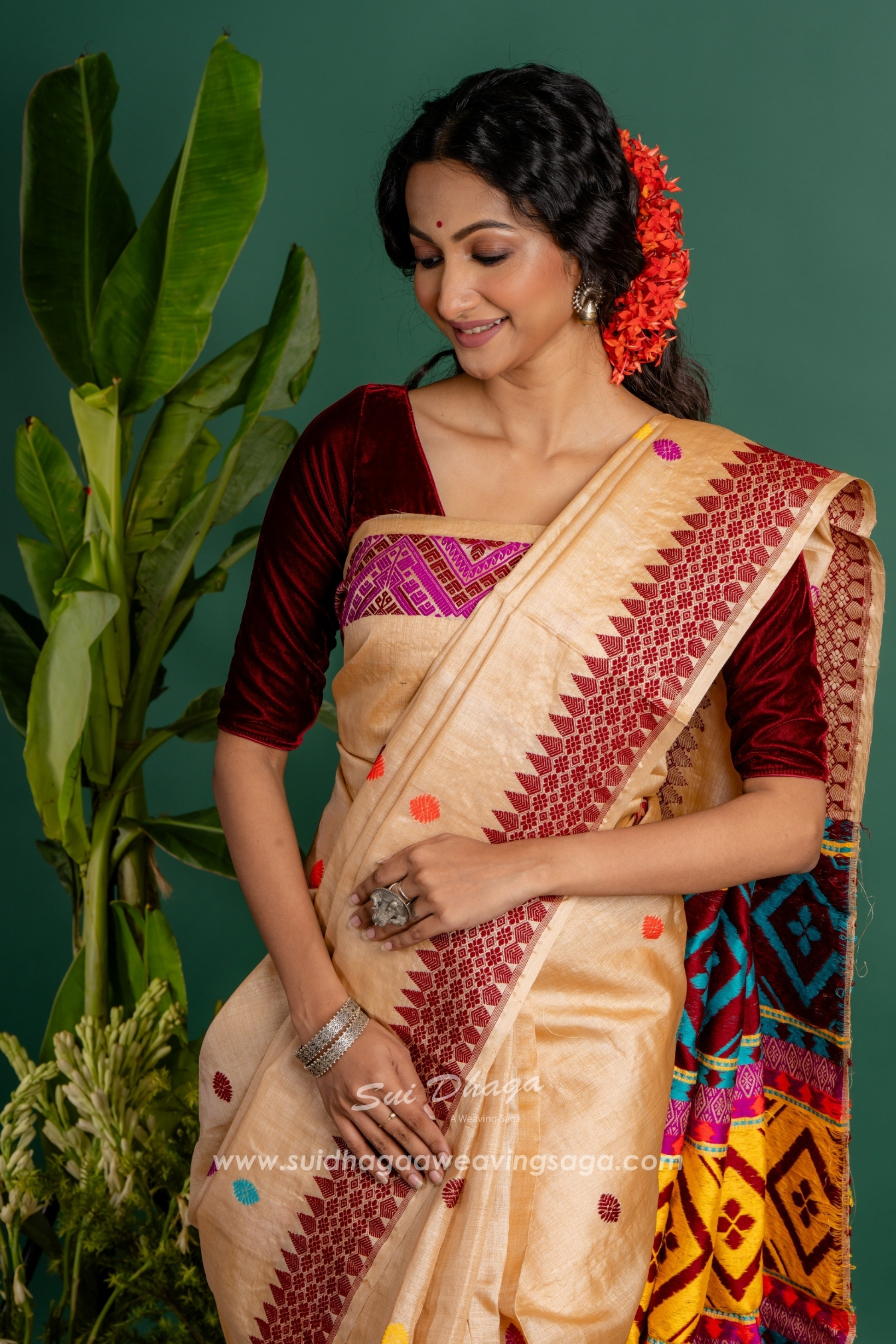Pure Tussar Assam Silk Saree