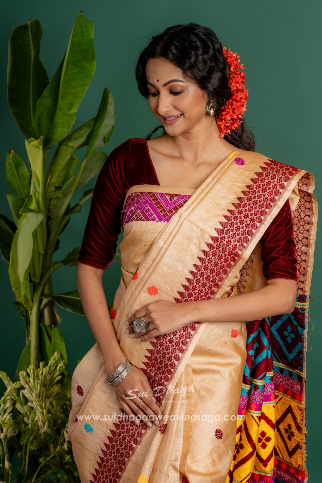 Pure Tussar Assam Silk Saree