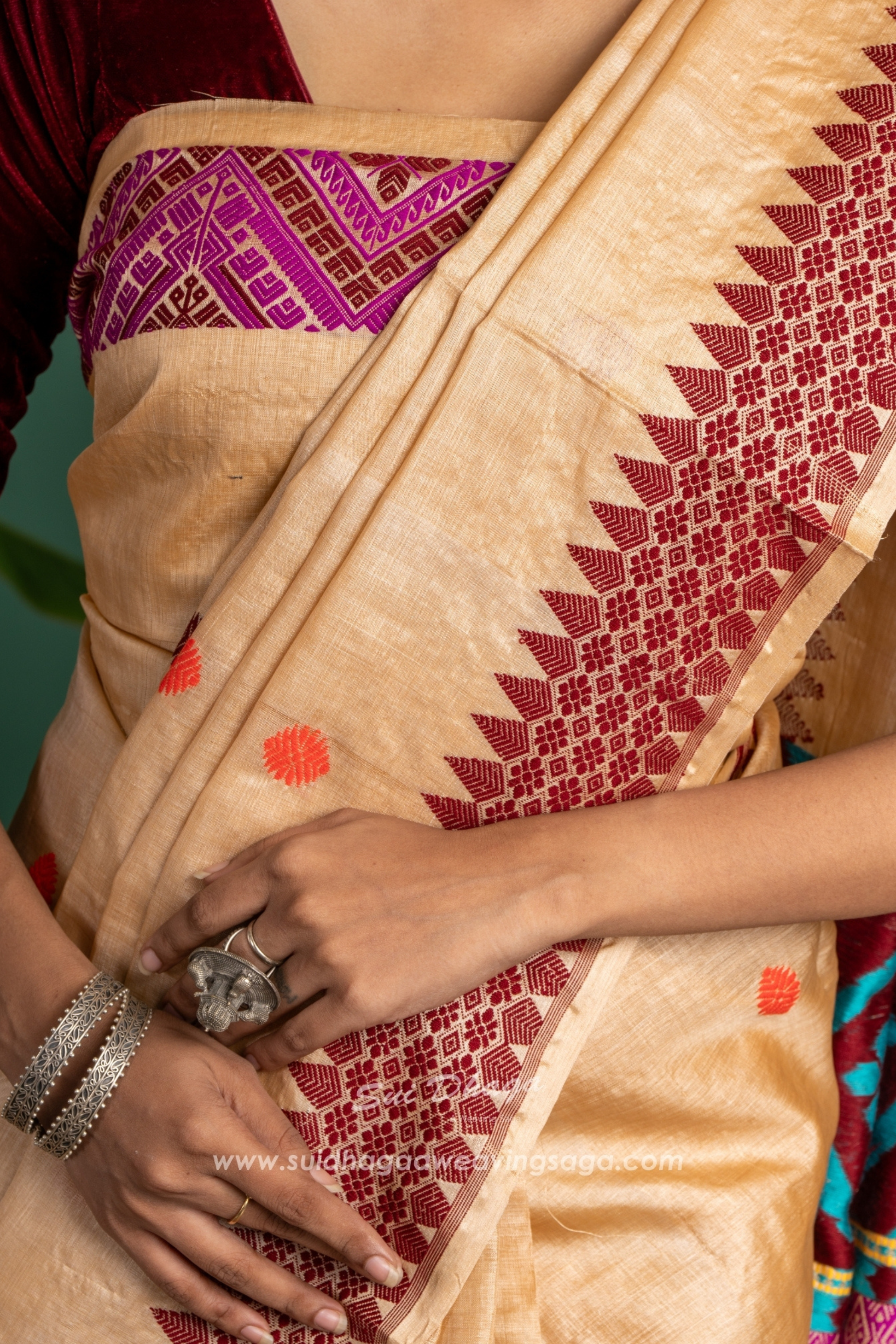 Pure Tussar Assam Silk Saree