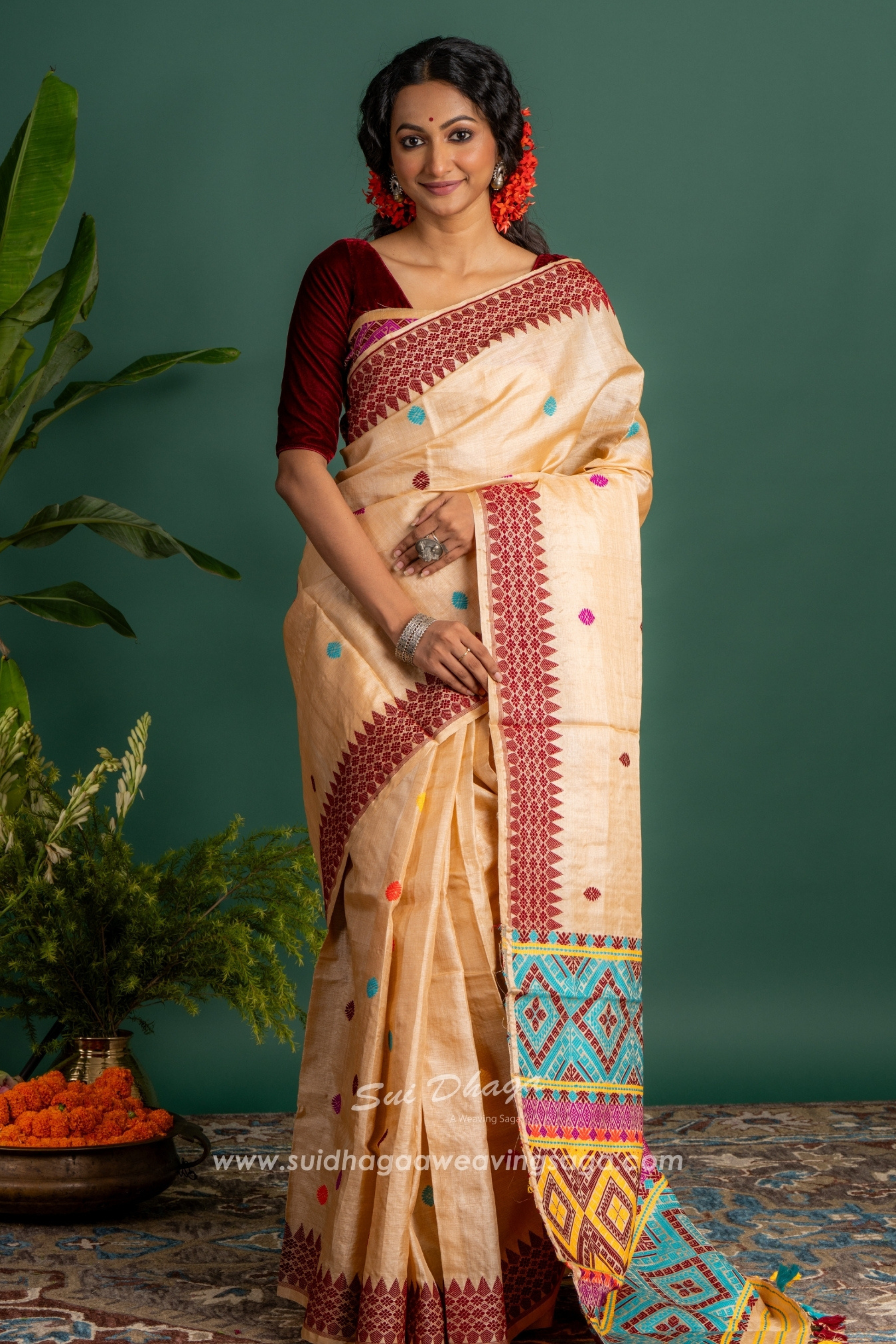 Pure Tussar Assam Silk Saree