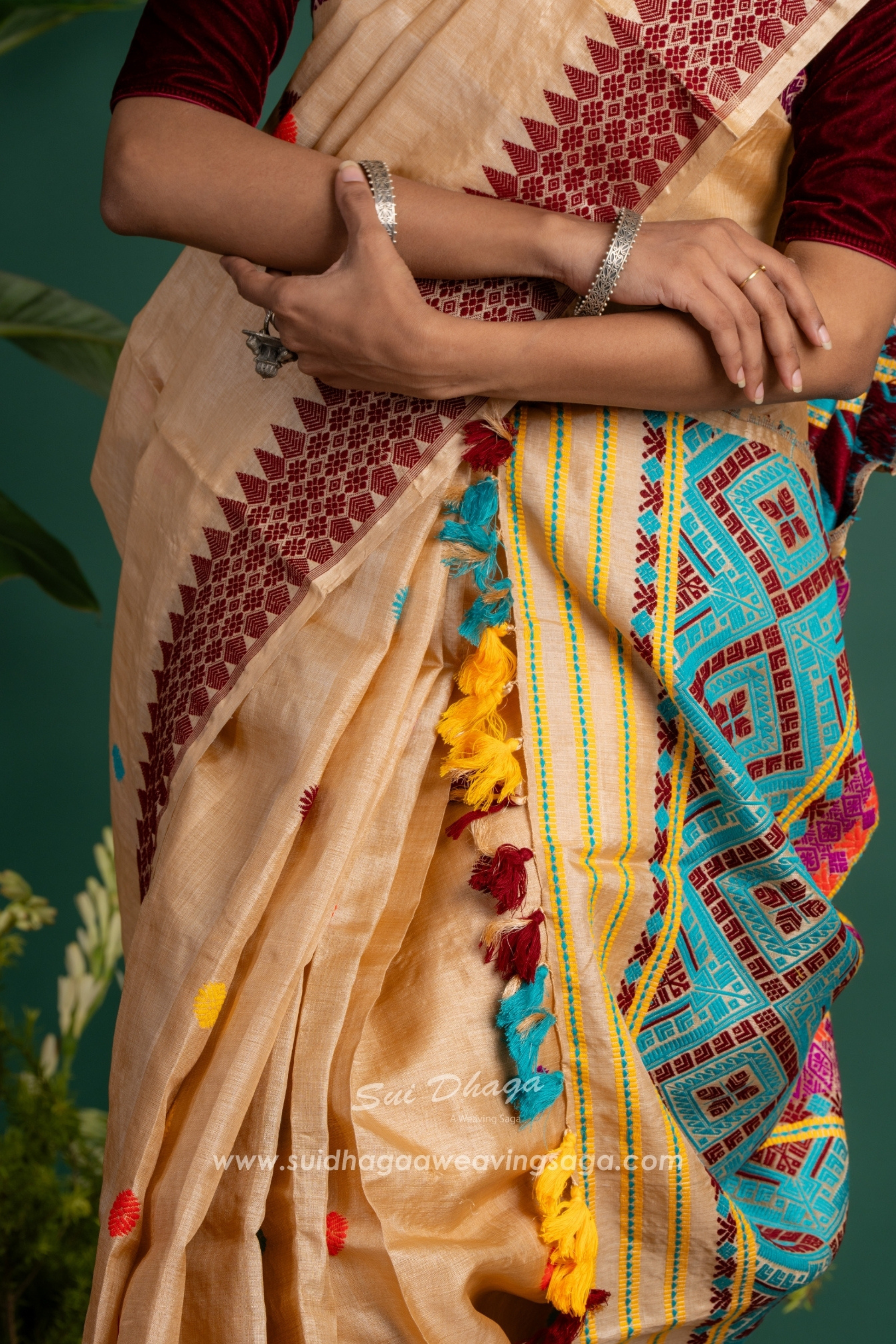 Pure Tussar Assam Silk Saree