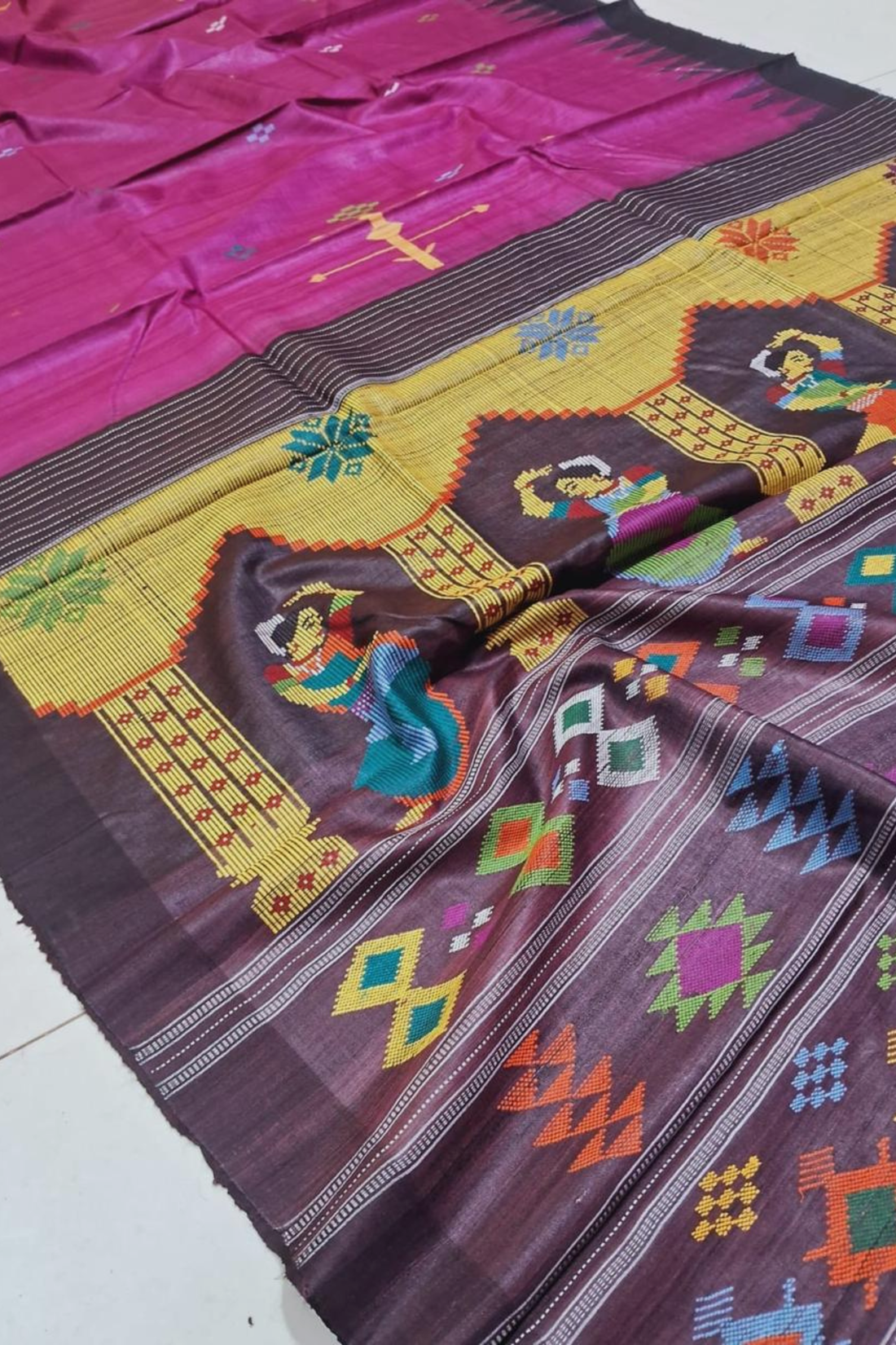 Gopalpur Pure Tussar Saree with Nartaki Design