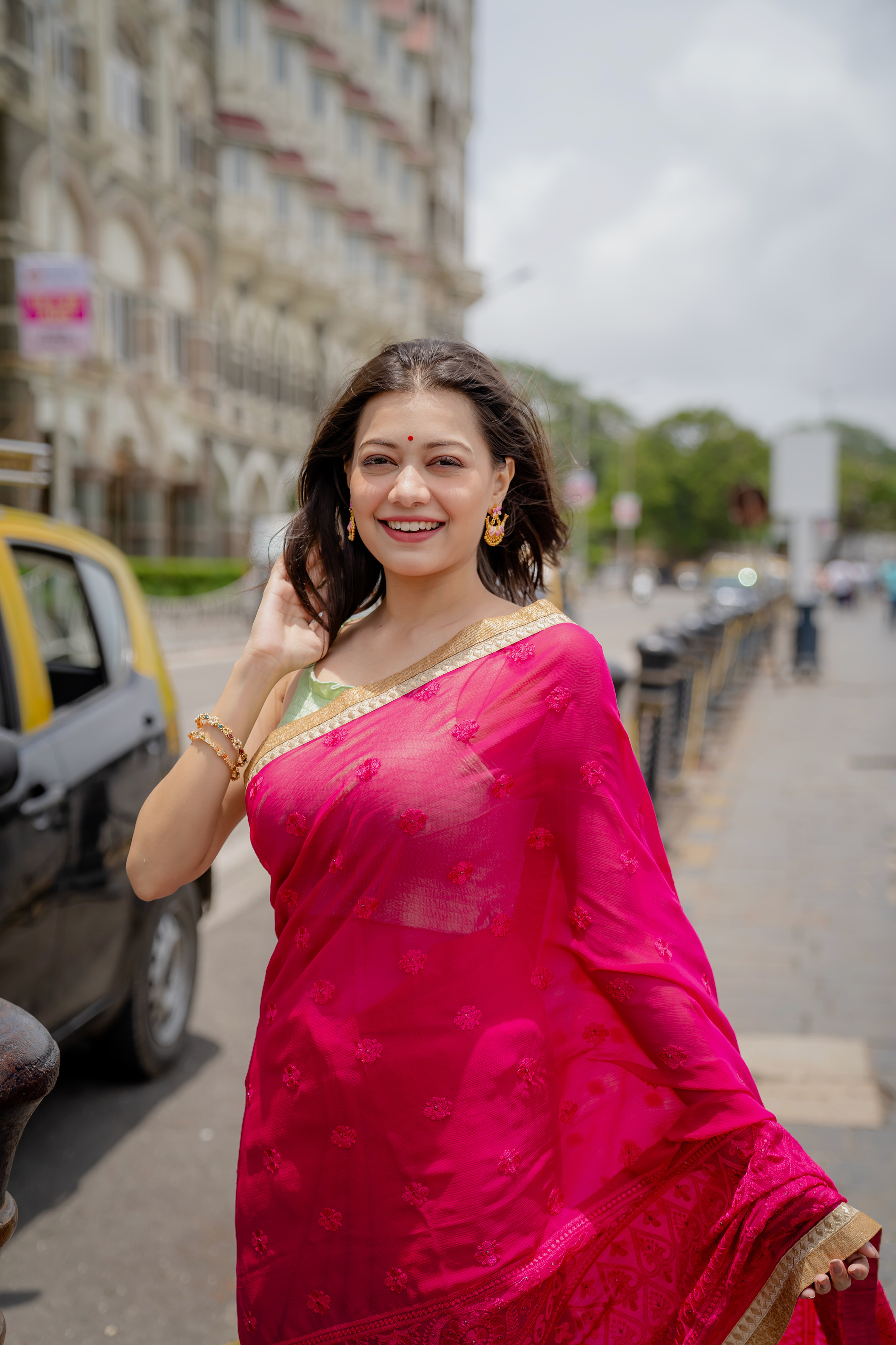 Rosé Whisper Chiffon Saree