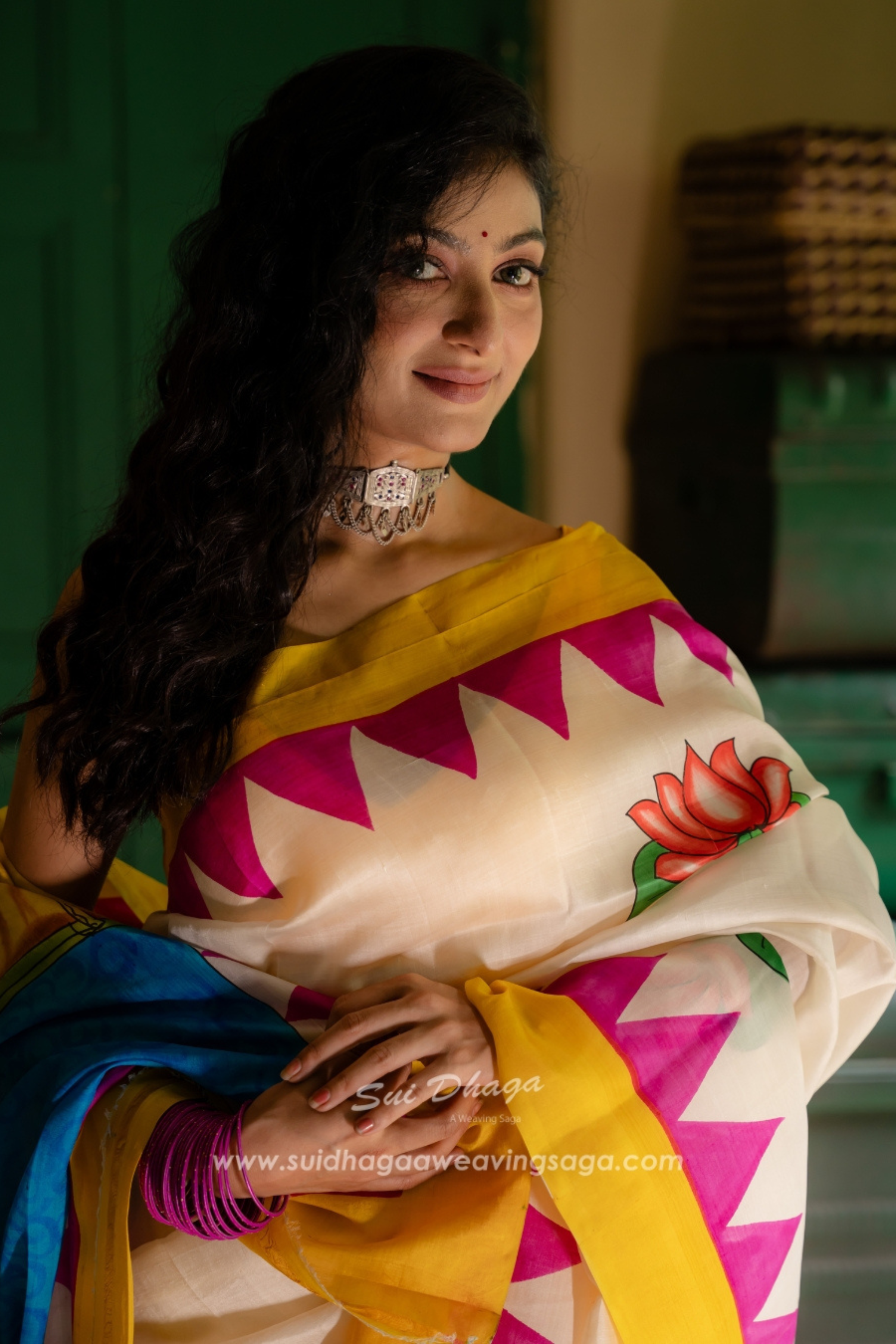 Batik Ganpati Pure Mulberry Silk Saree