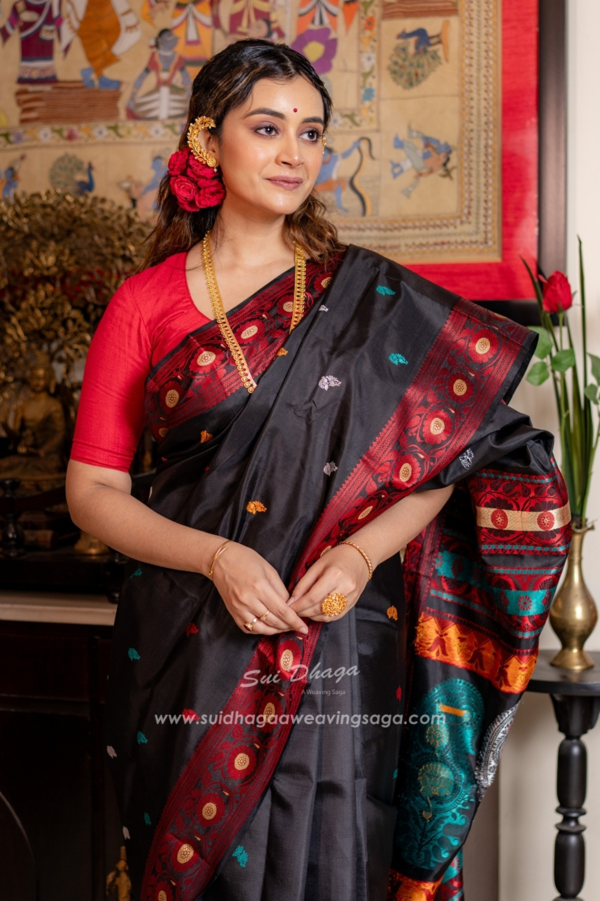 Revival Butta Pure Silk Baluchuri Saree