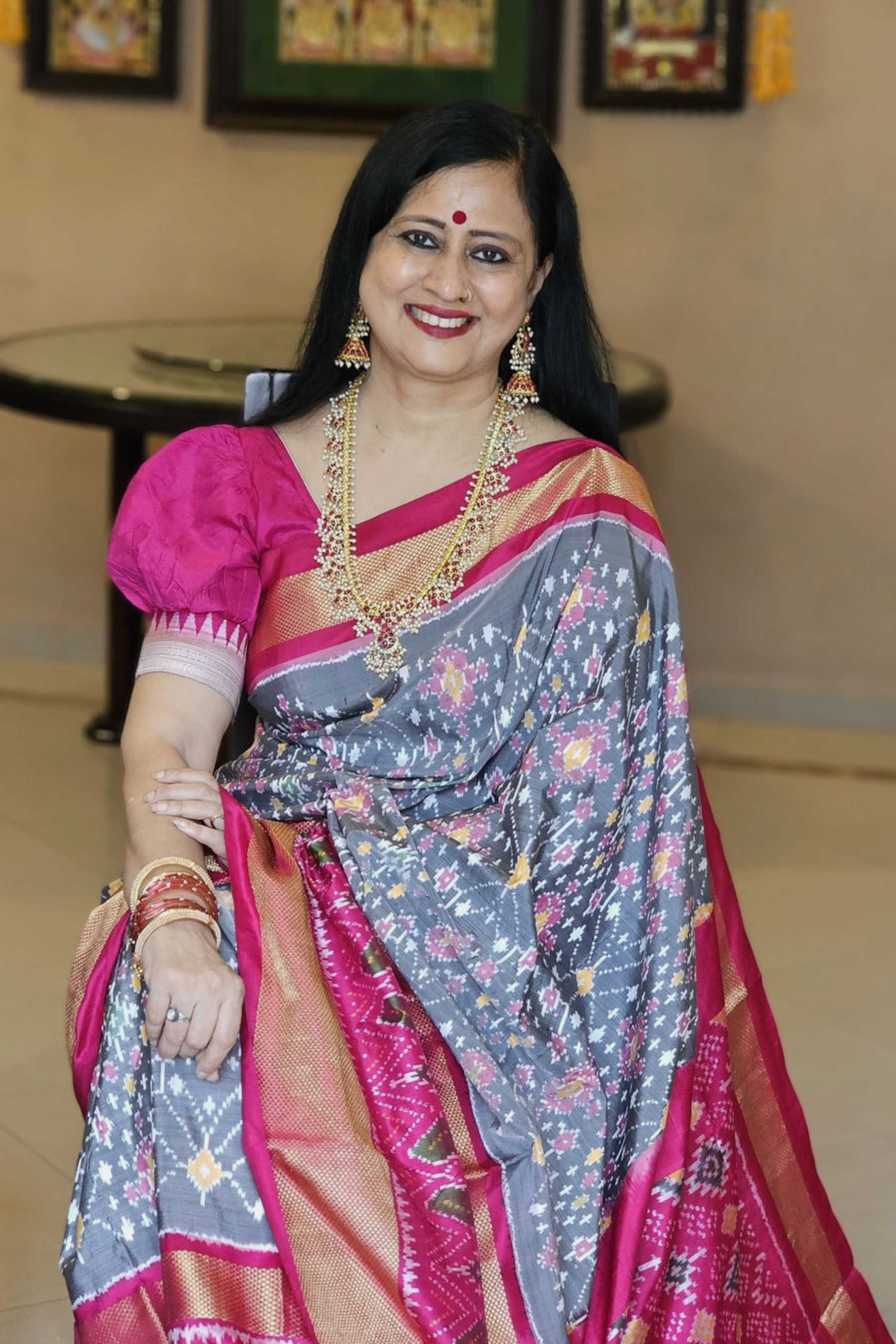 Silver Weave Pochampally Ikkat Pure Silk Saree