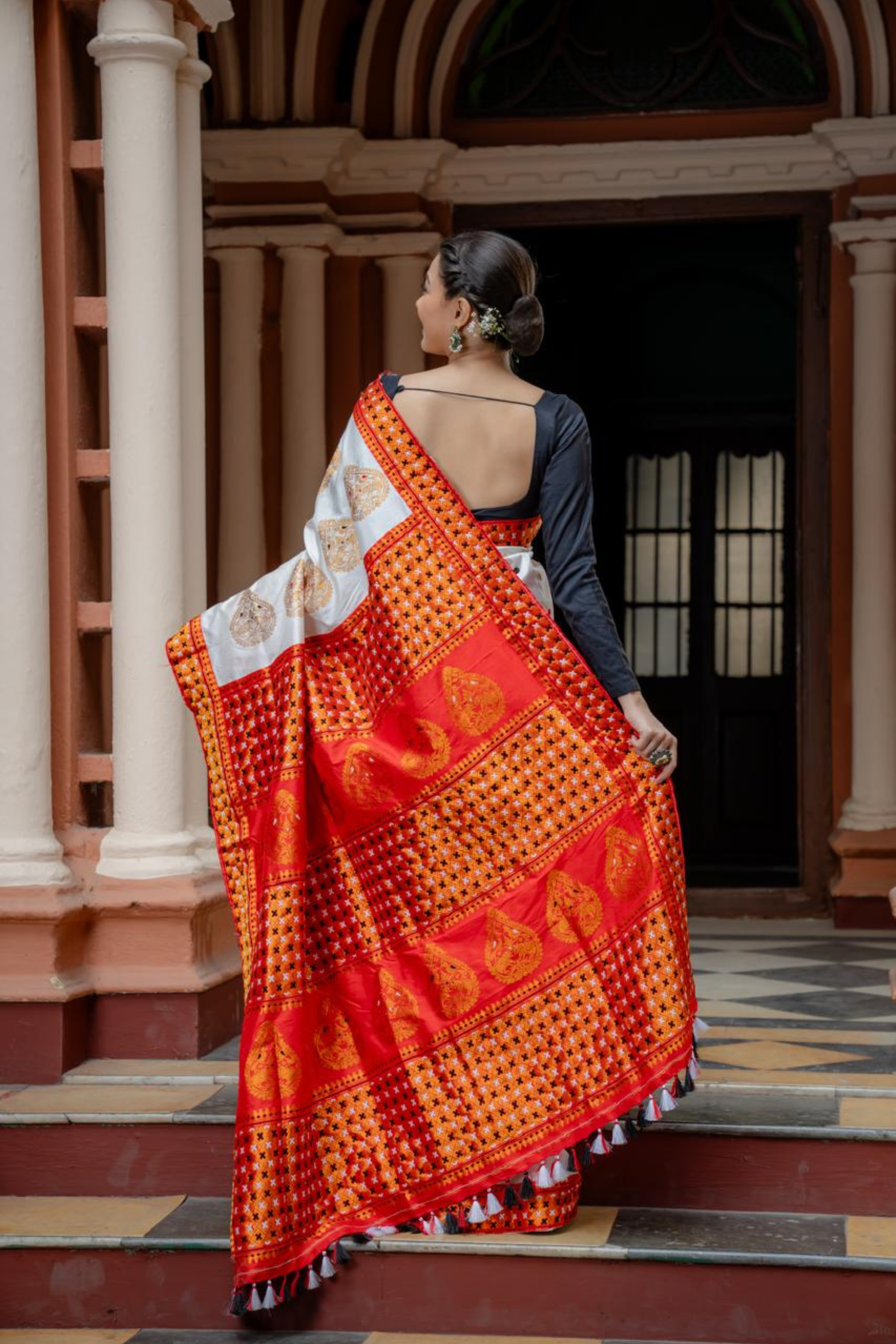 Crimson Elegance Assam Paat Silk Saree
