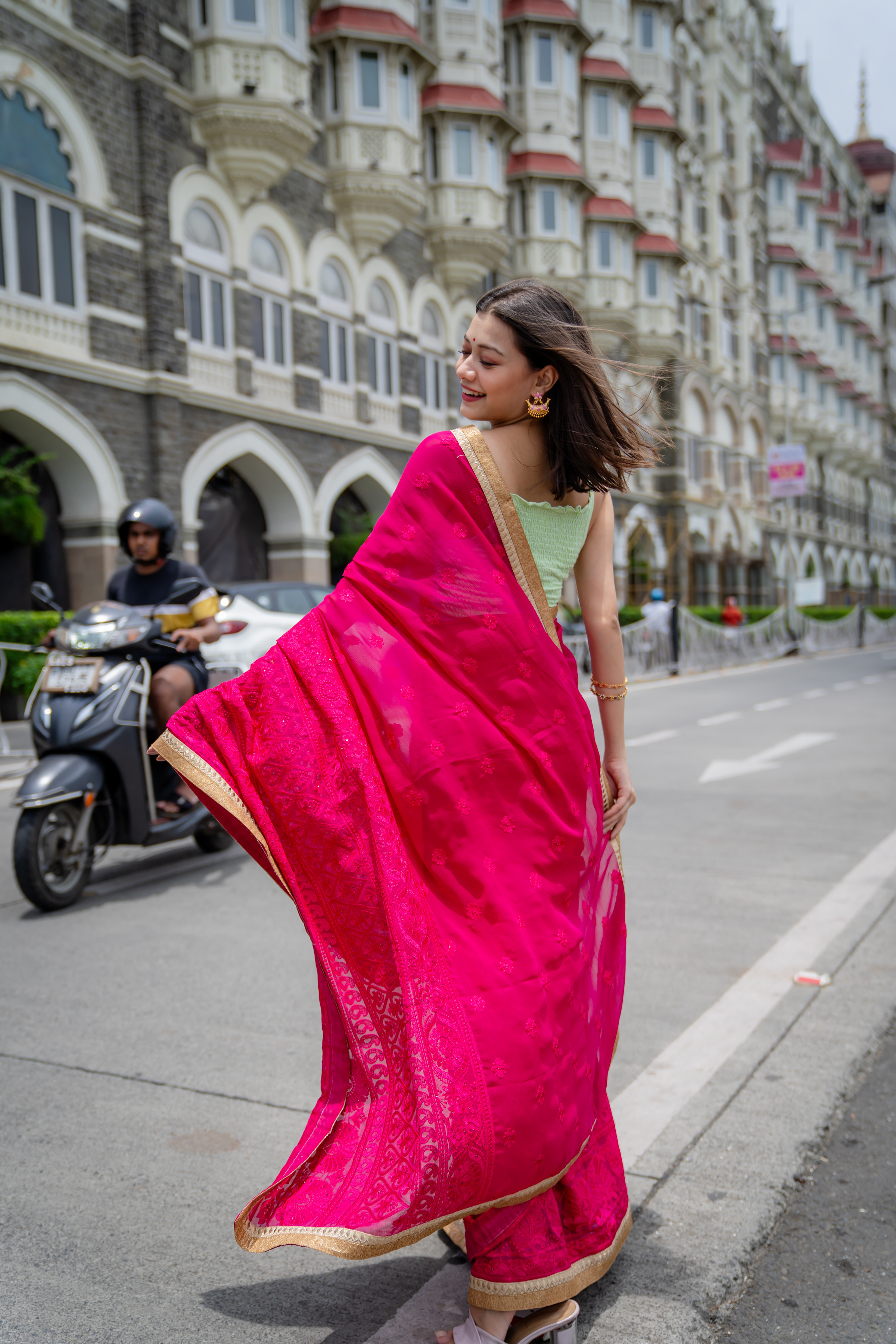 Rosé Whisper Chiffon Saree