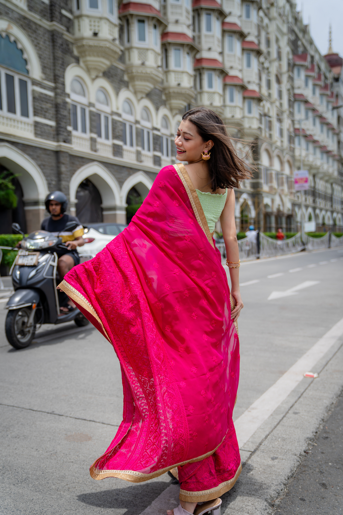 Rosé Whisper Chiffon Saree