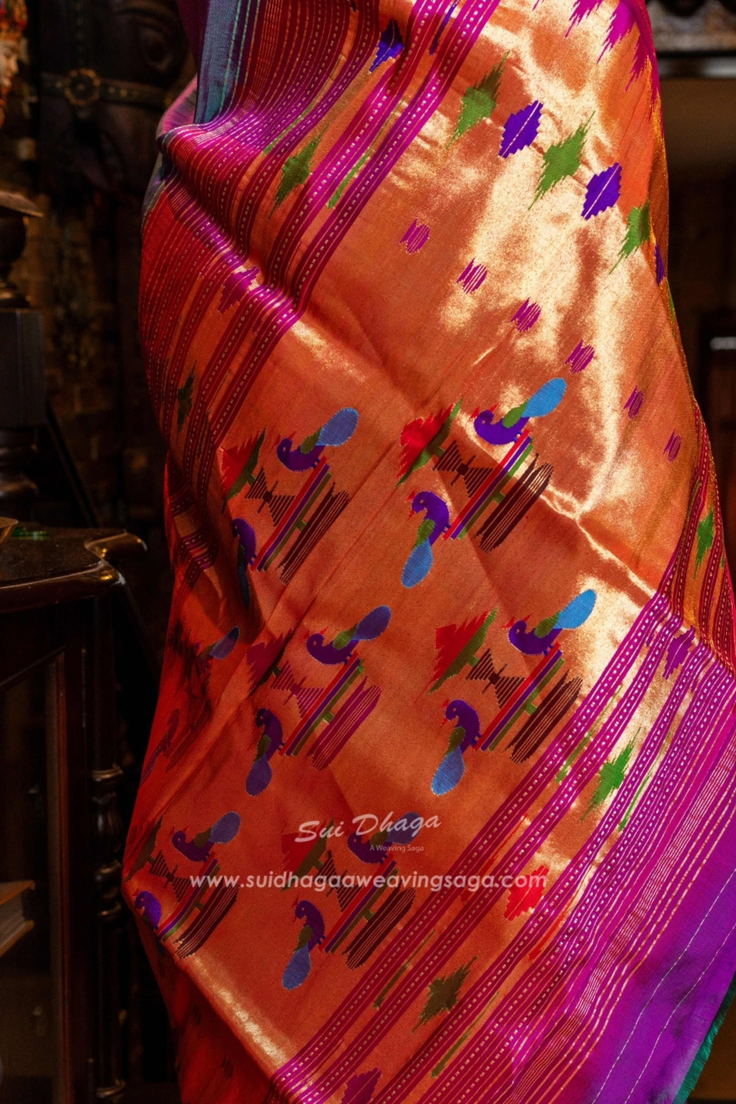 Dual-Tone Pure Silk Saree