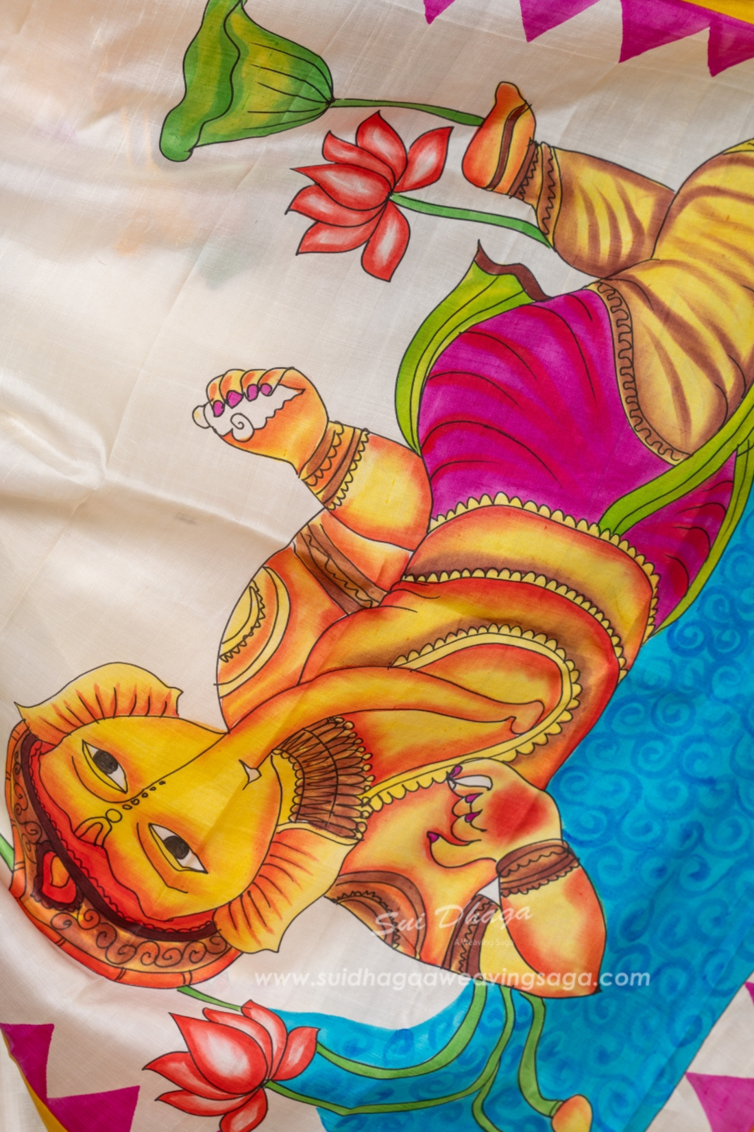 Batik Ganpati Pure Mulberry Silk Saree