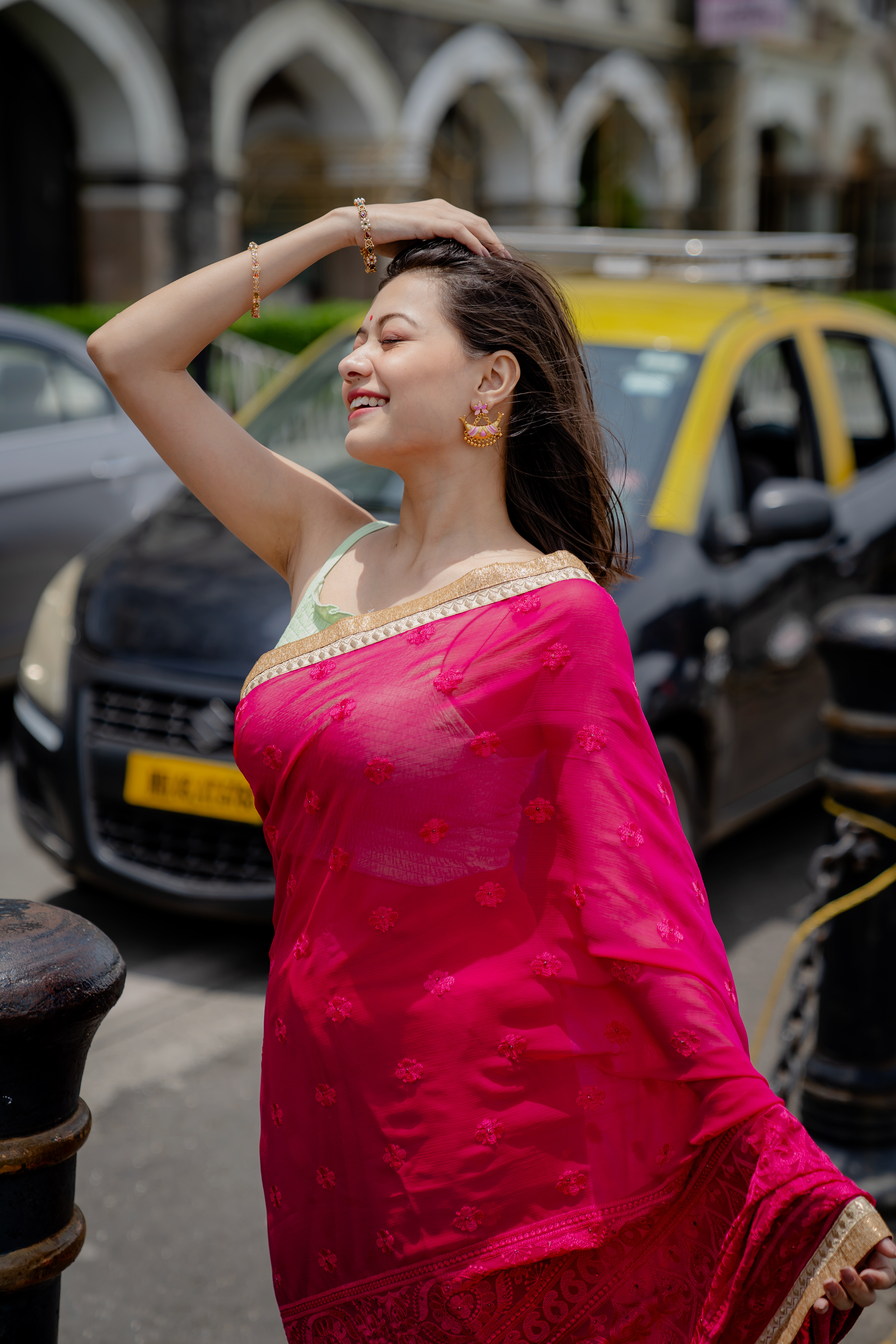 Rosé Whisper Chiffon Saree