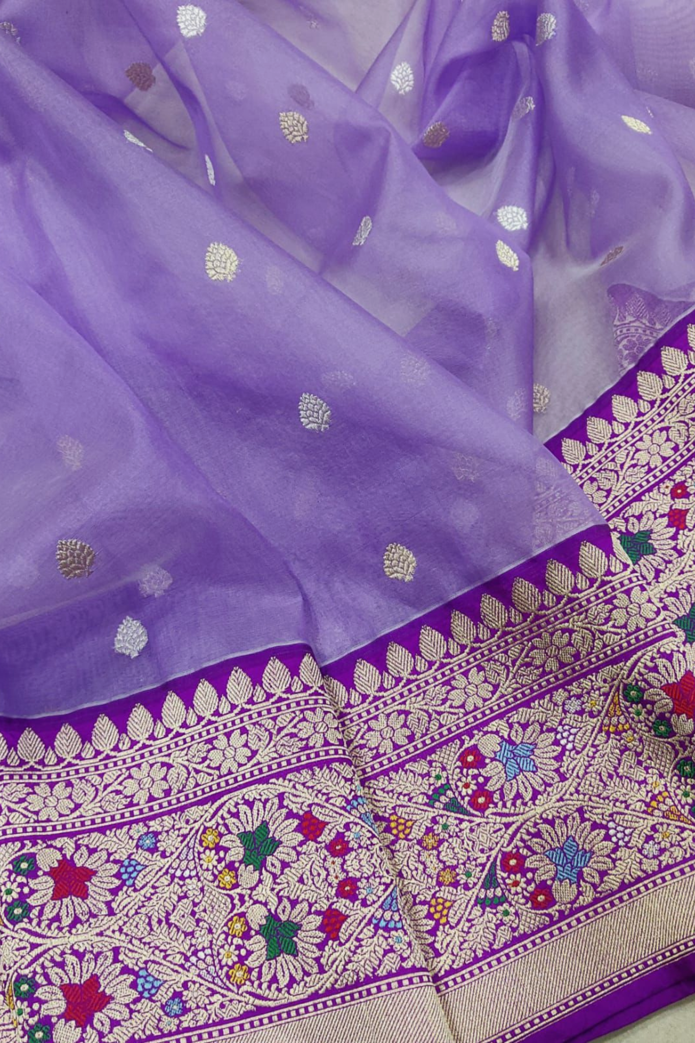 Aarohi Kora Banarasi Saree