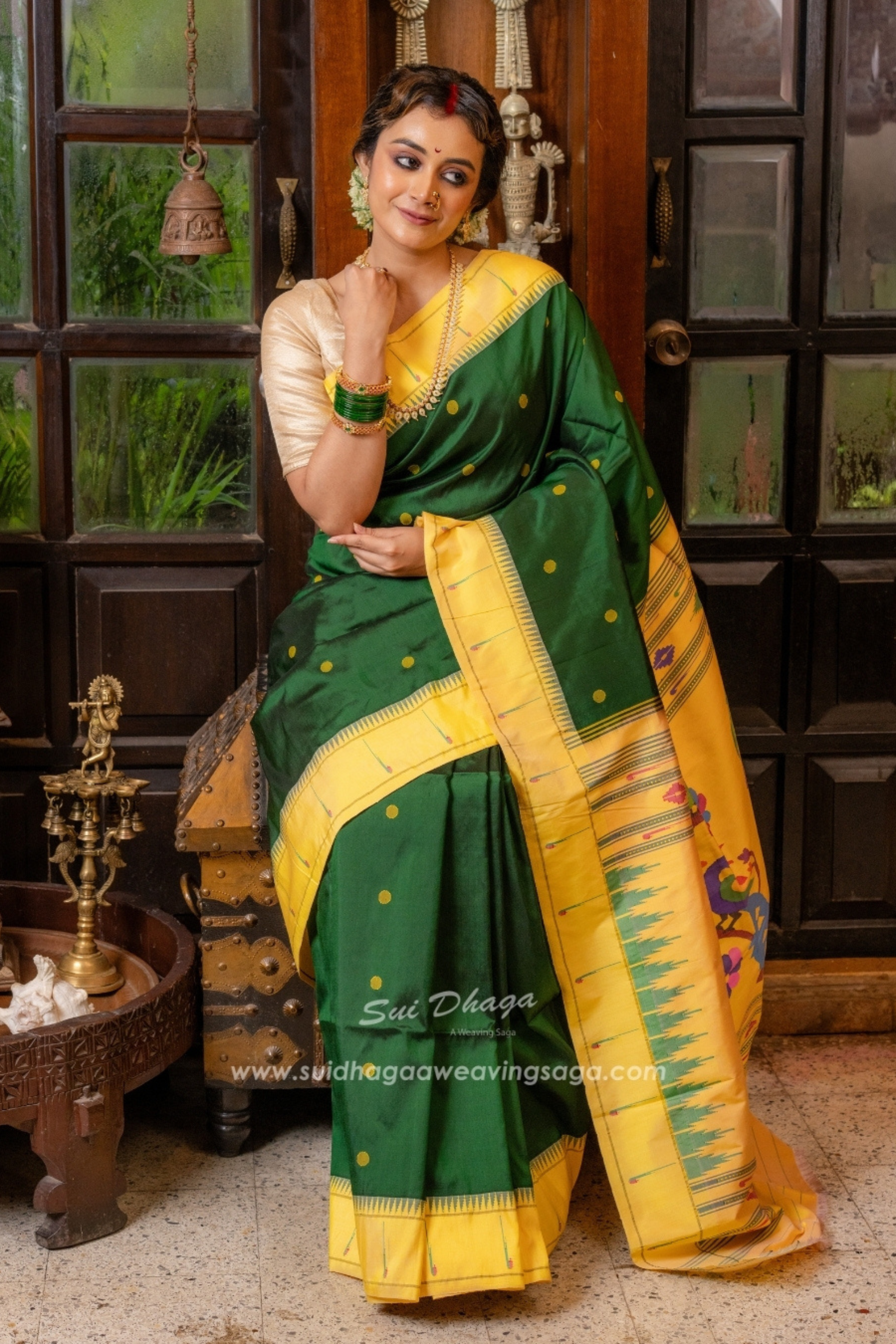 Muniya Pure Silk Paithani Saree