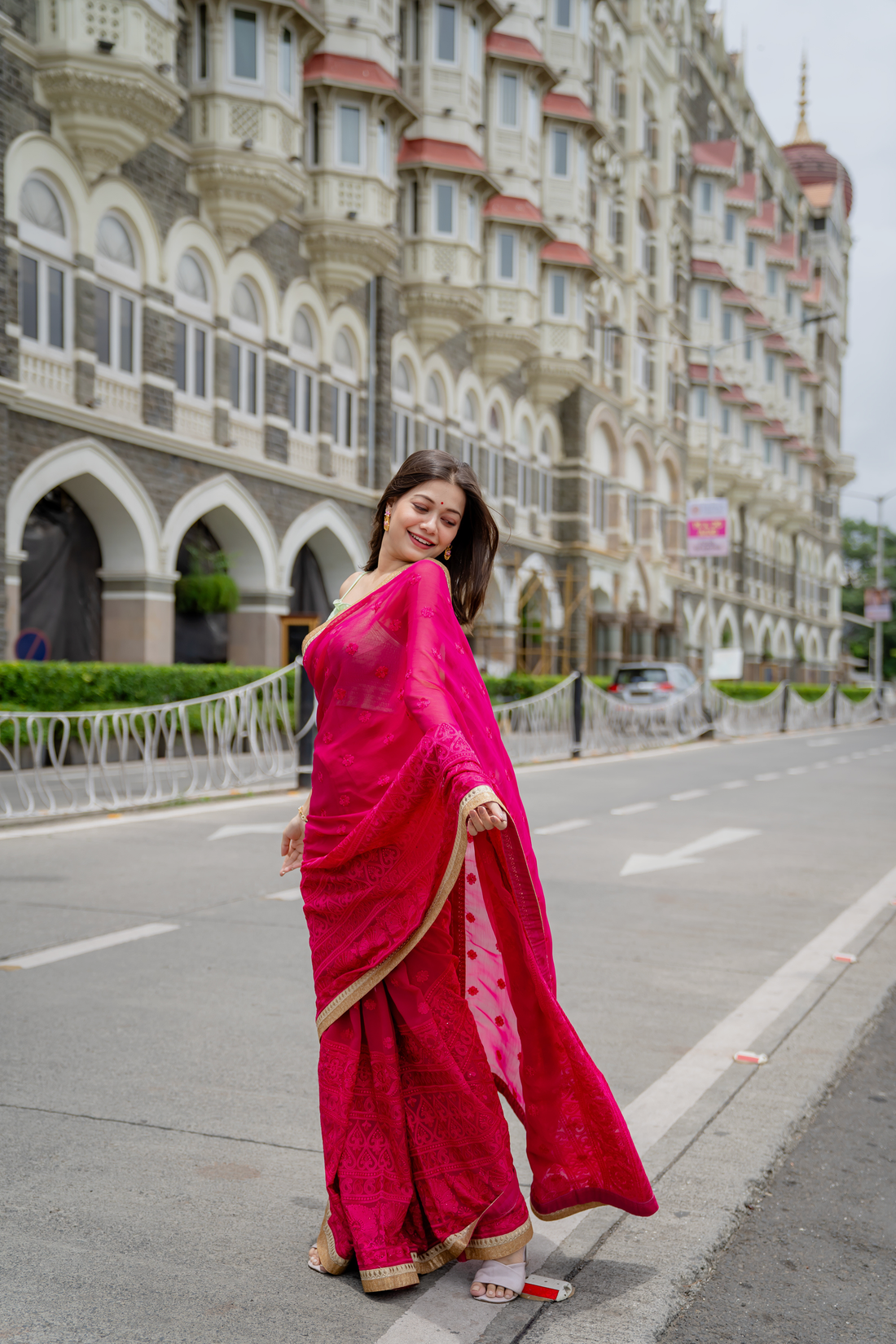 Rosé Whisper Chiffon Saree