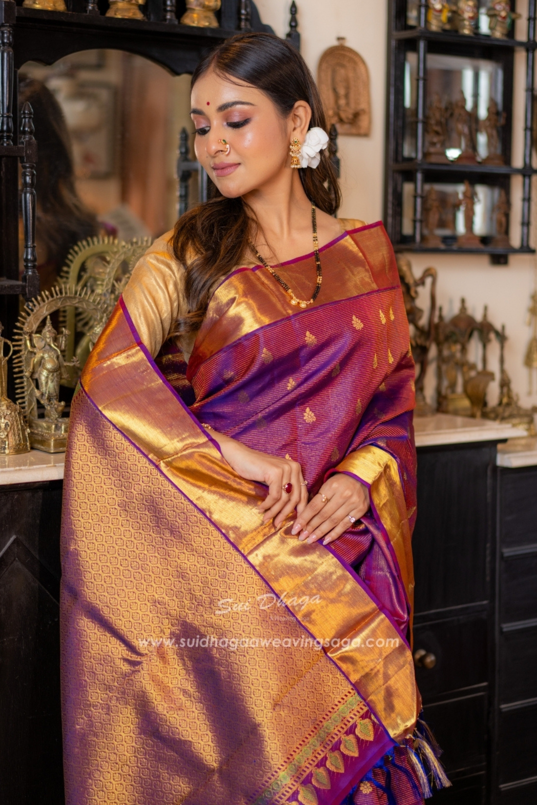 Kanjivaram Purple Pure Silk Saree