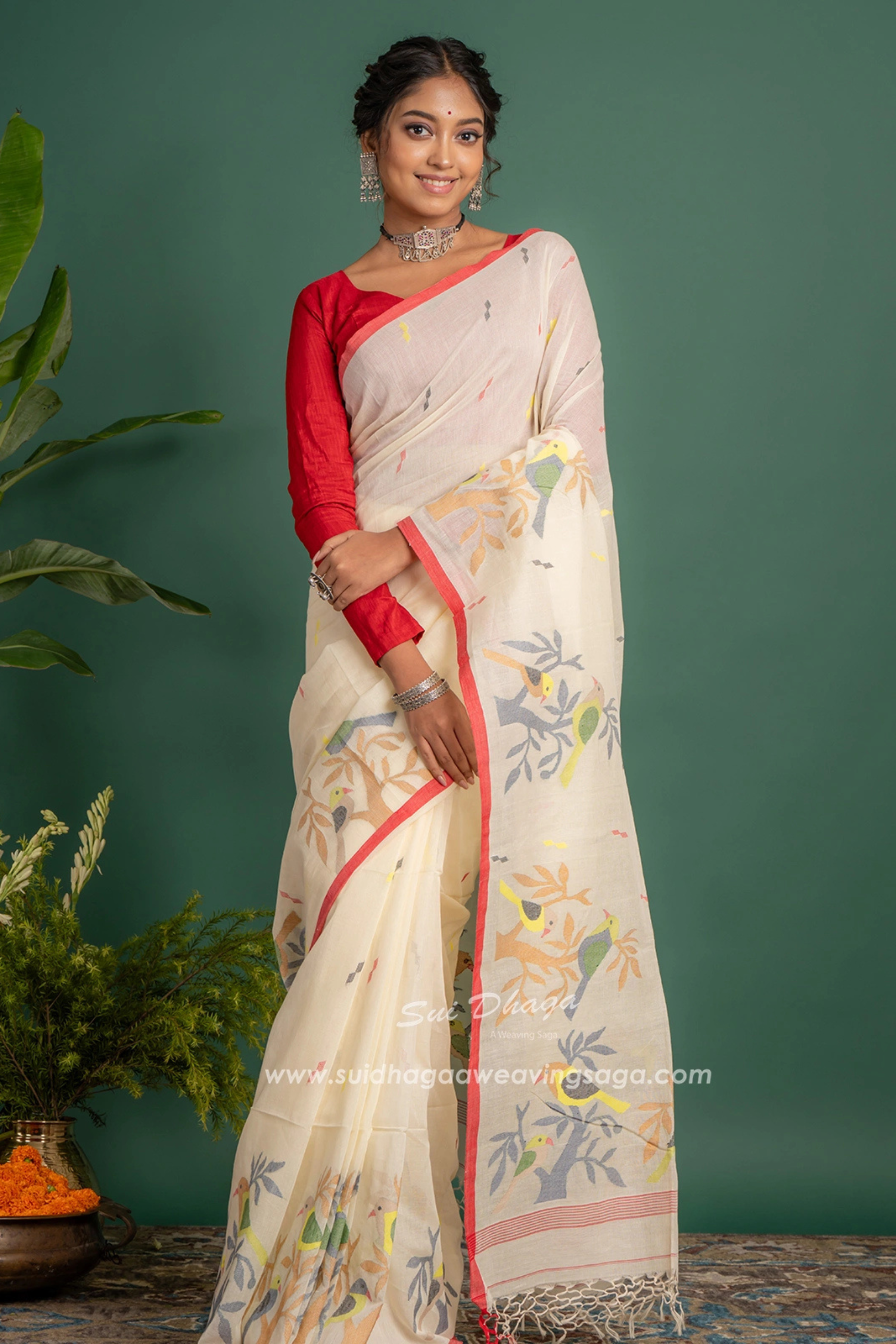 Organic Cotton handwoven needle jamdani