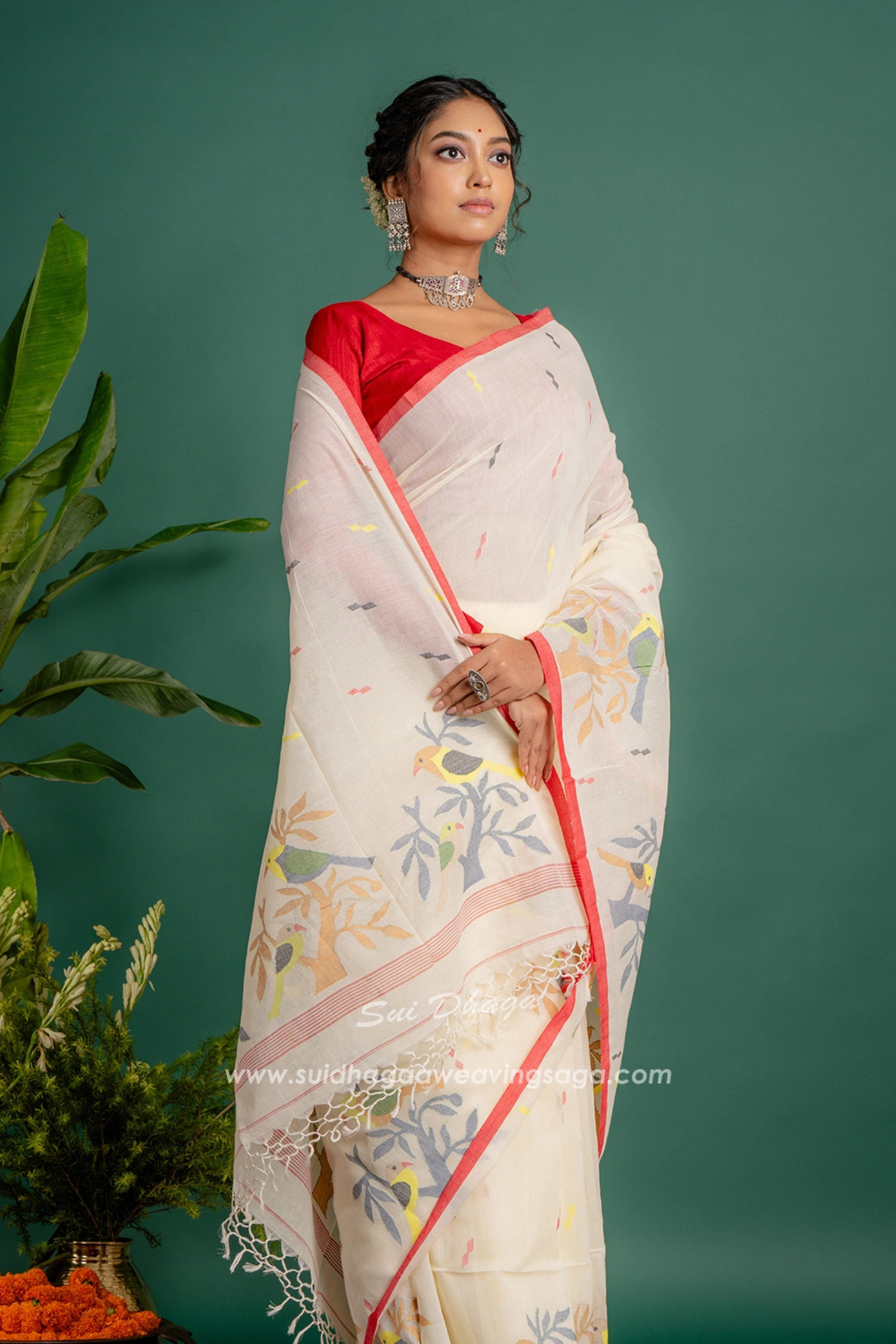 Organic Cotton handwoven needle jamdani