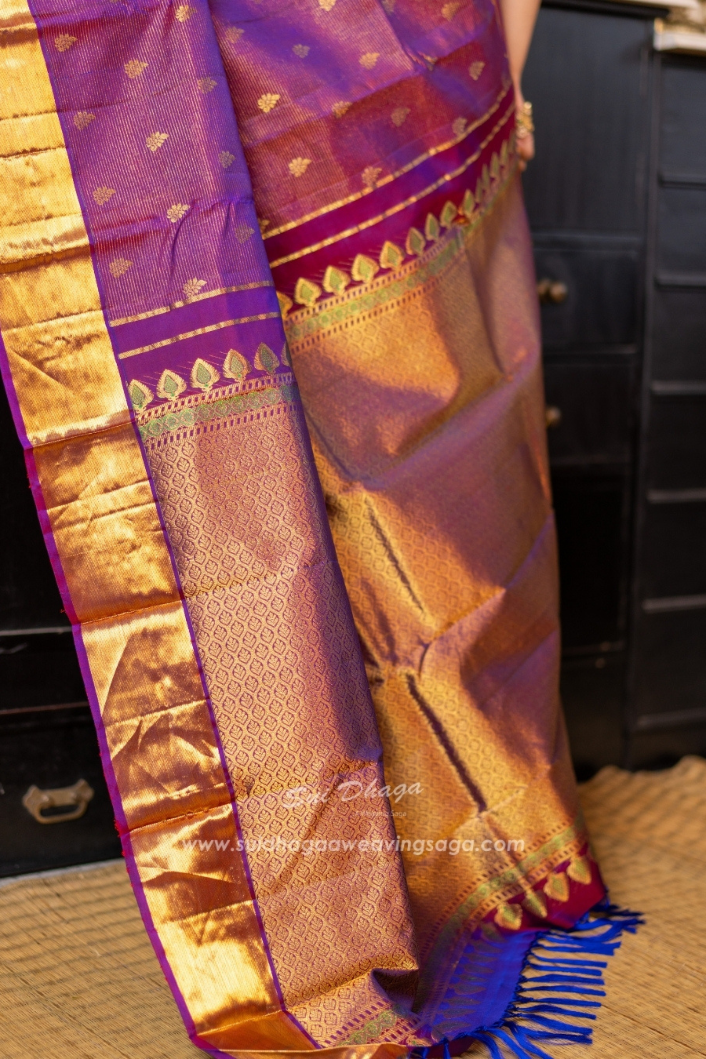Kanjivaram Purple Pure Silk Saree