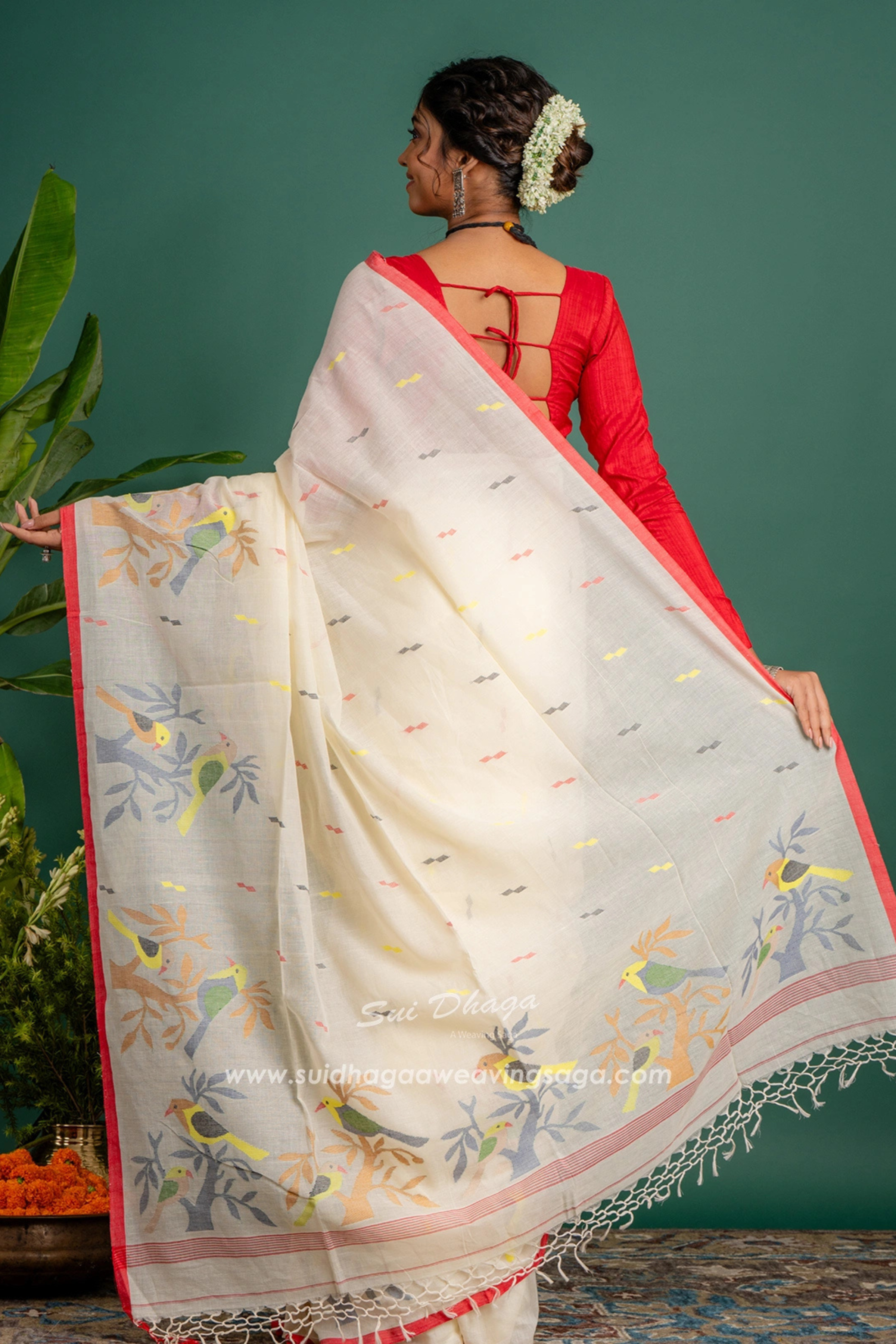 Organic Cotton handwoven needle jamdani