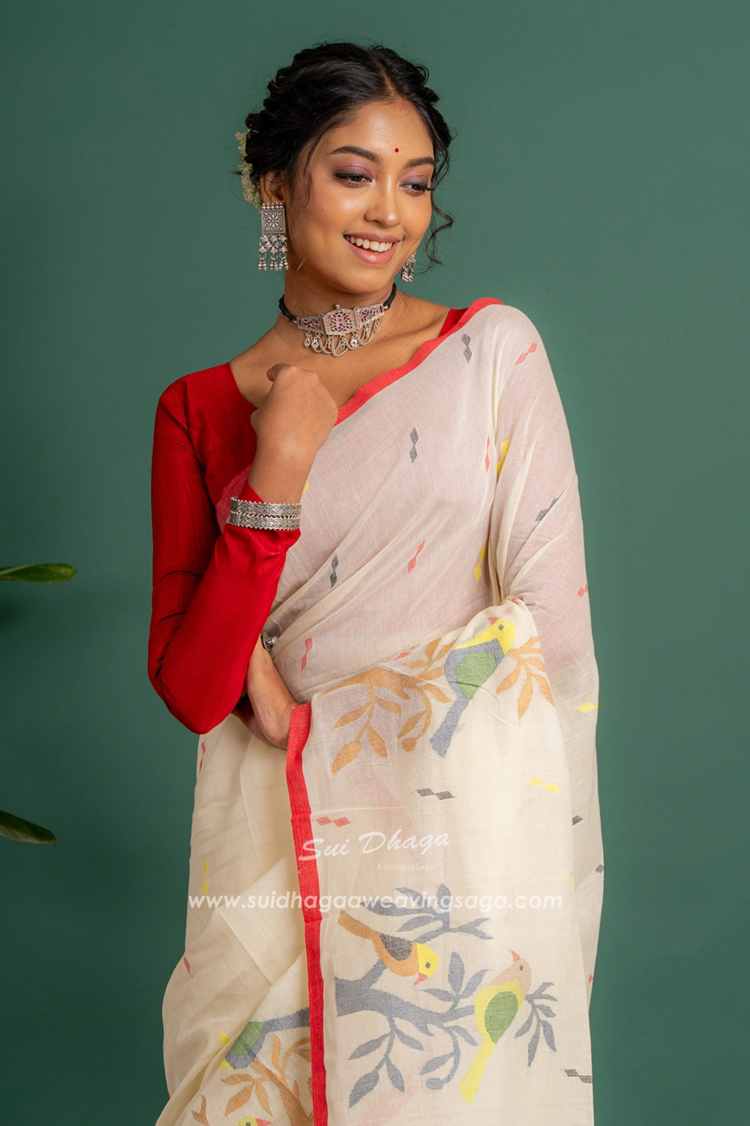 Organic Cotton handwoven needle jamdani