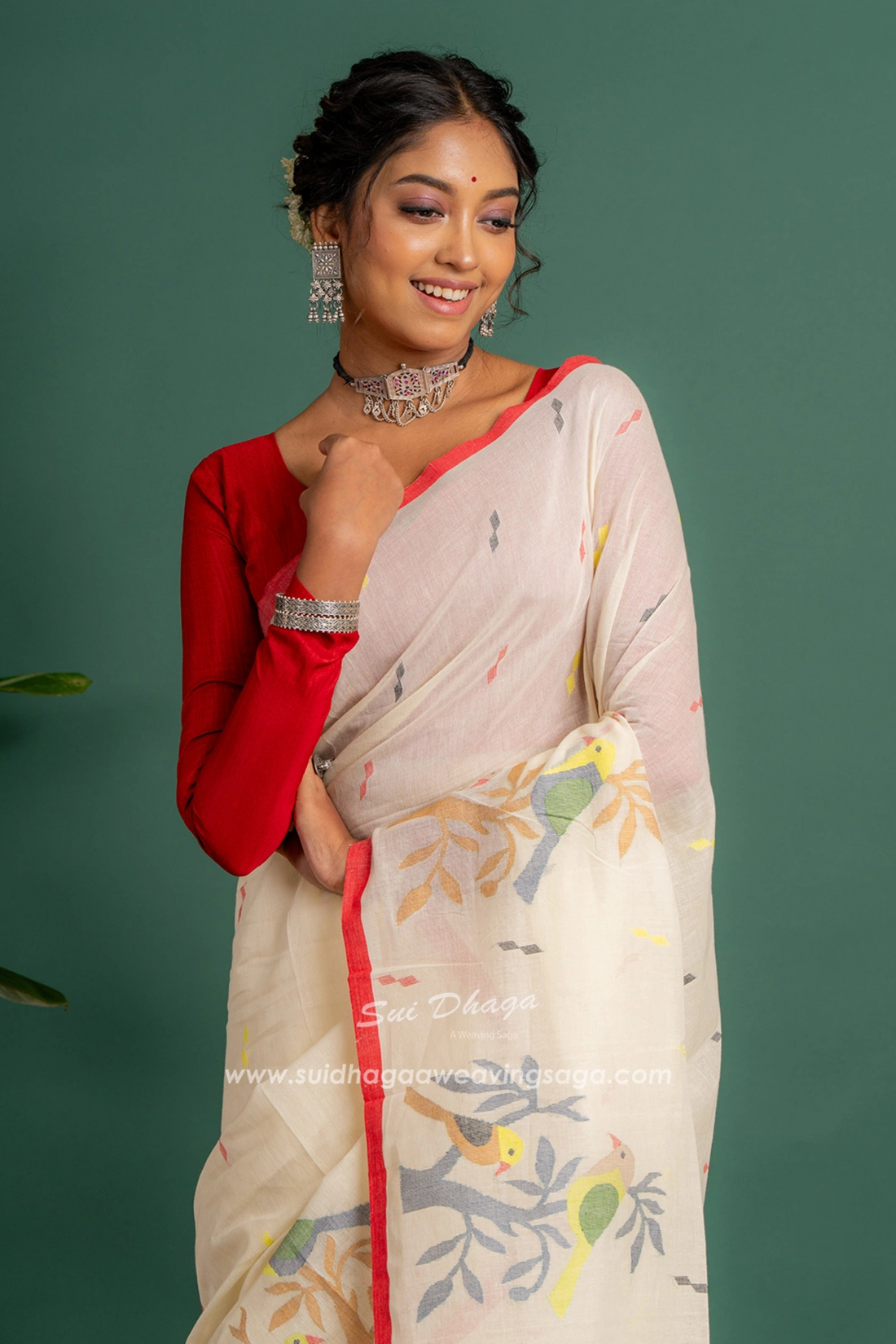 Organic Cotton handwoven needle jamdani