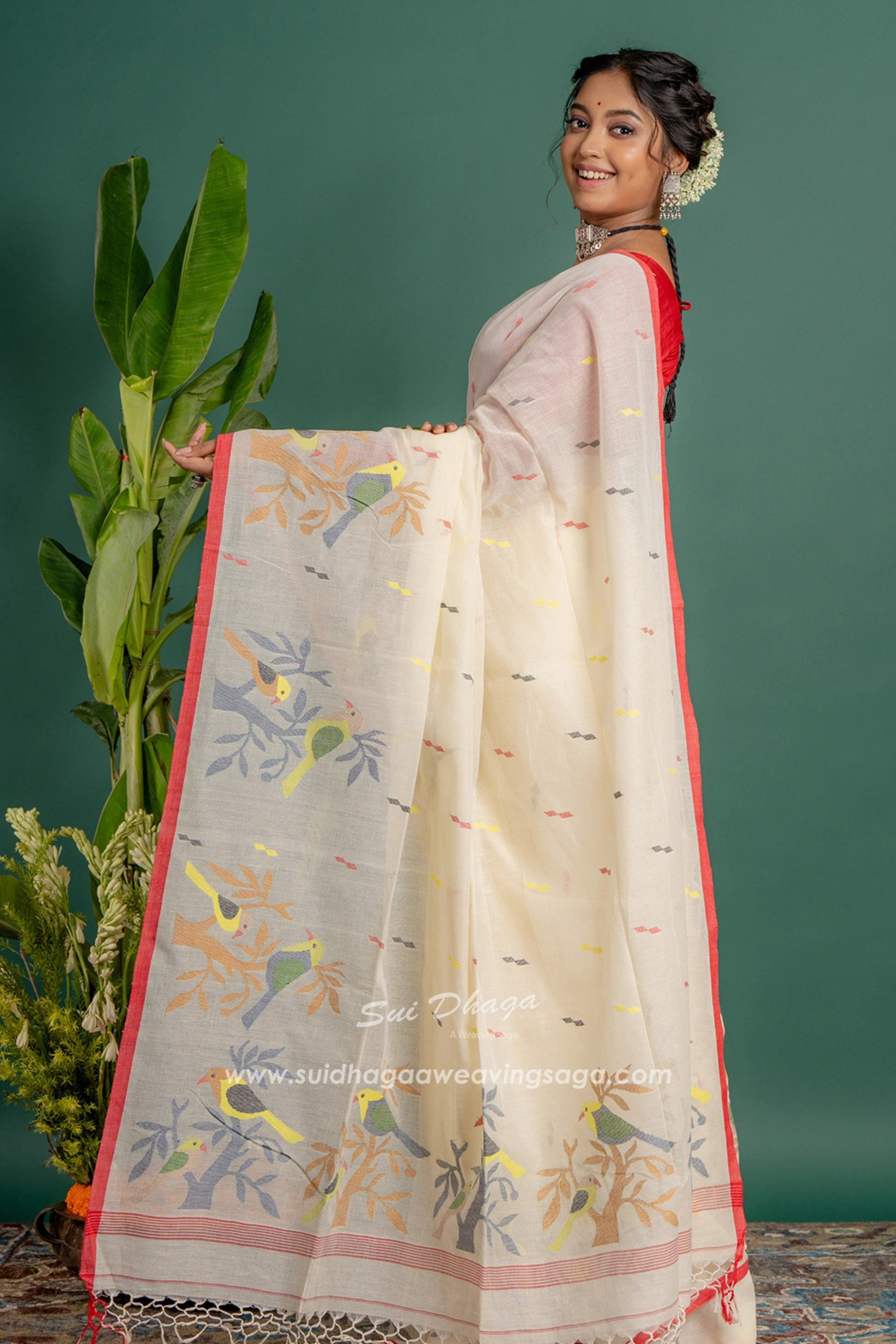 Organic Cotton handwoven needle jamdani