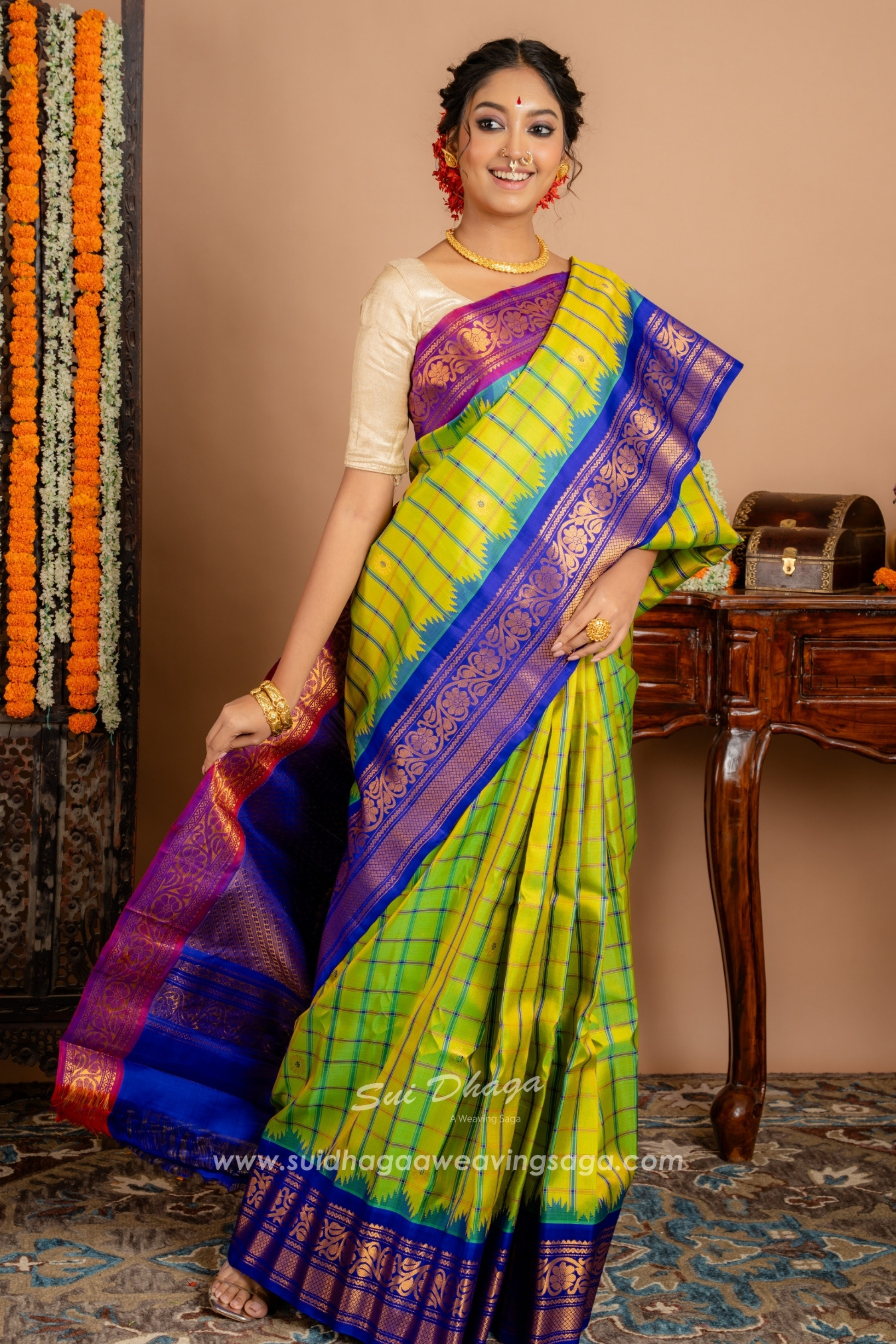 Ganga Jamuna Gadwal Silk Saree