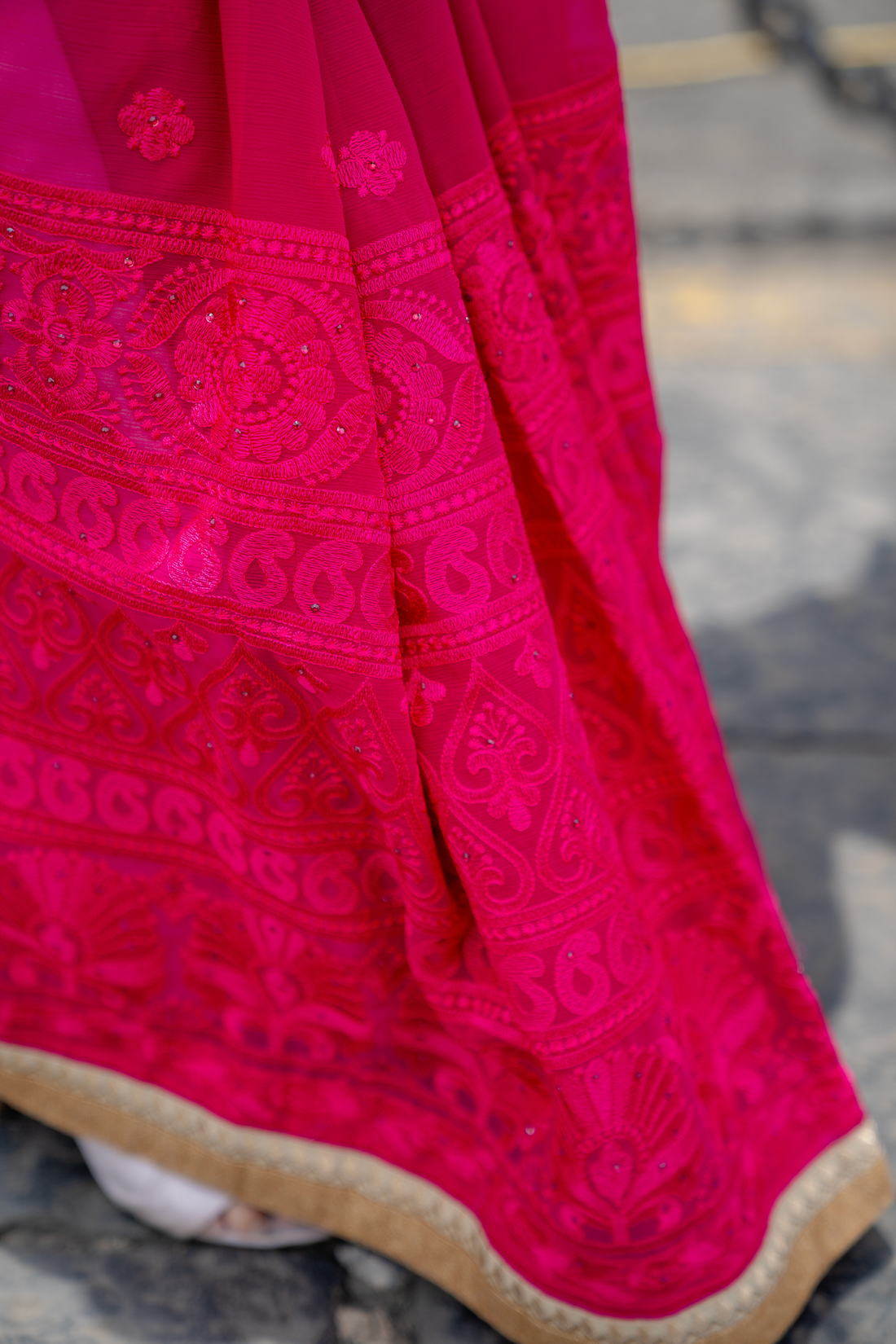 Rosé Whisper Chiffon Saree