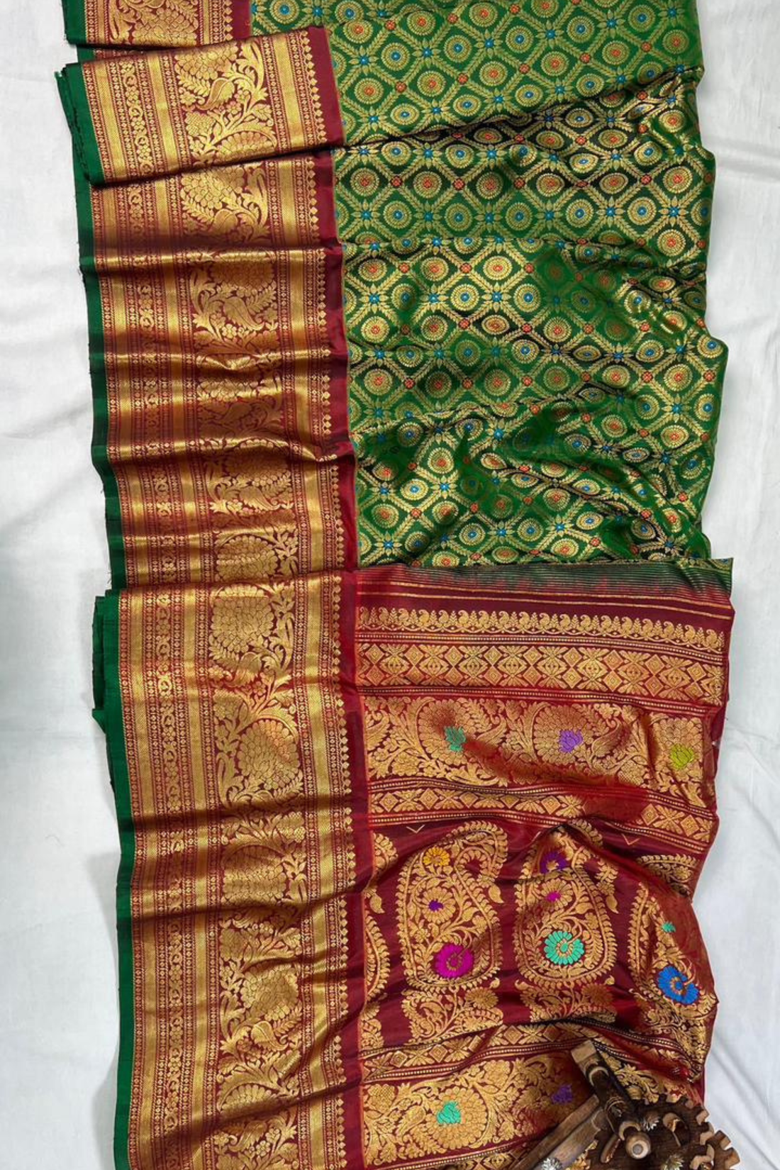 Regal Meenakari Brocade Gadwal Silk Saree