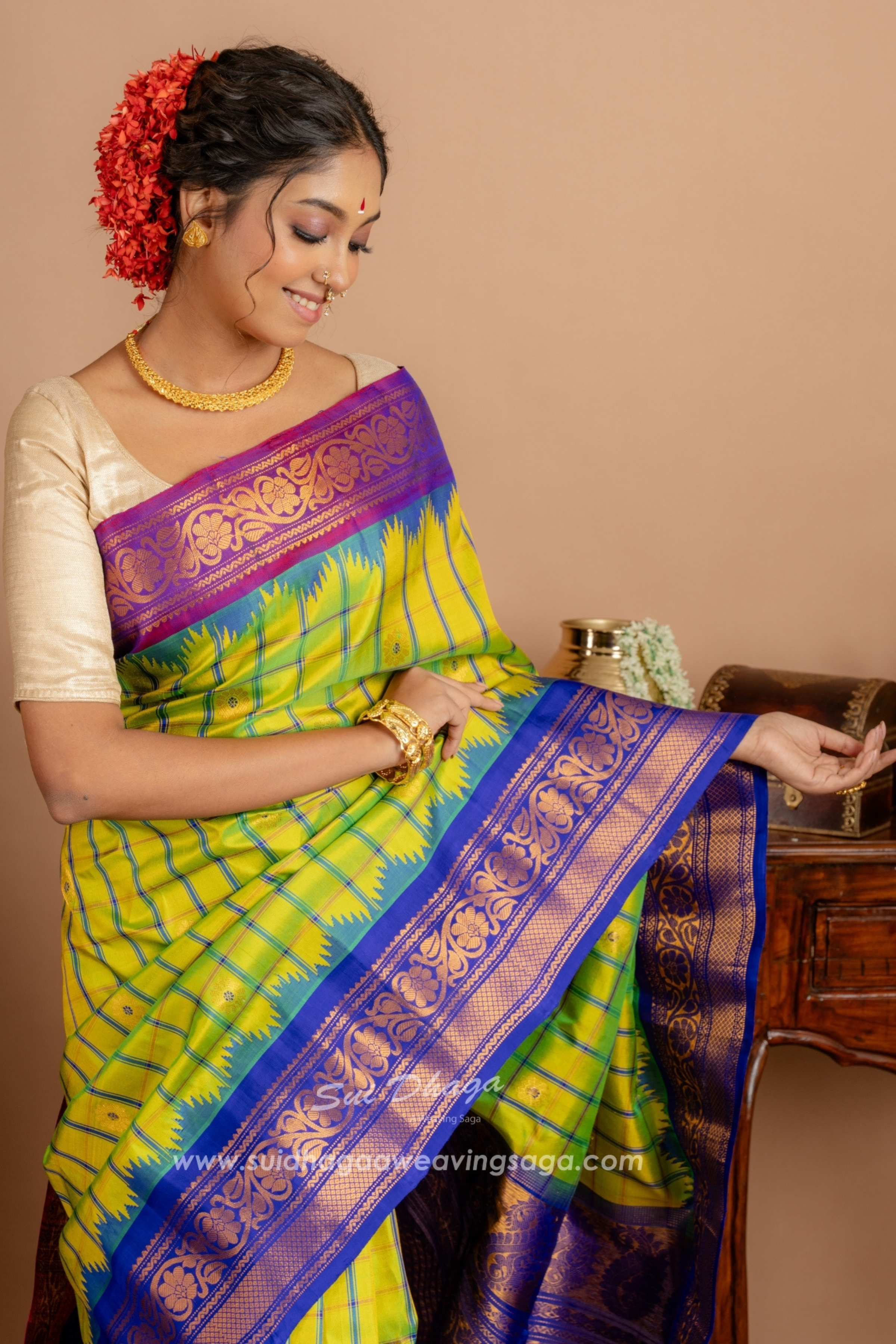 Ganga Jamuna Gadwal Silk Saree
