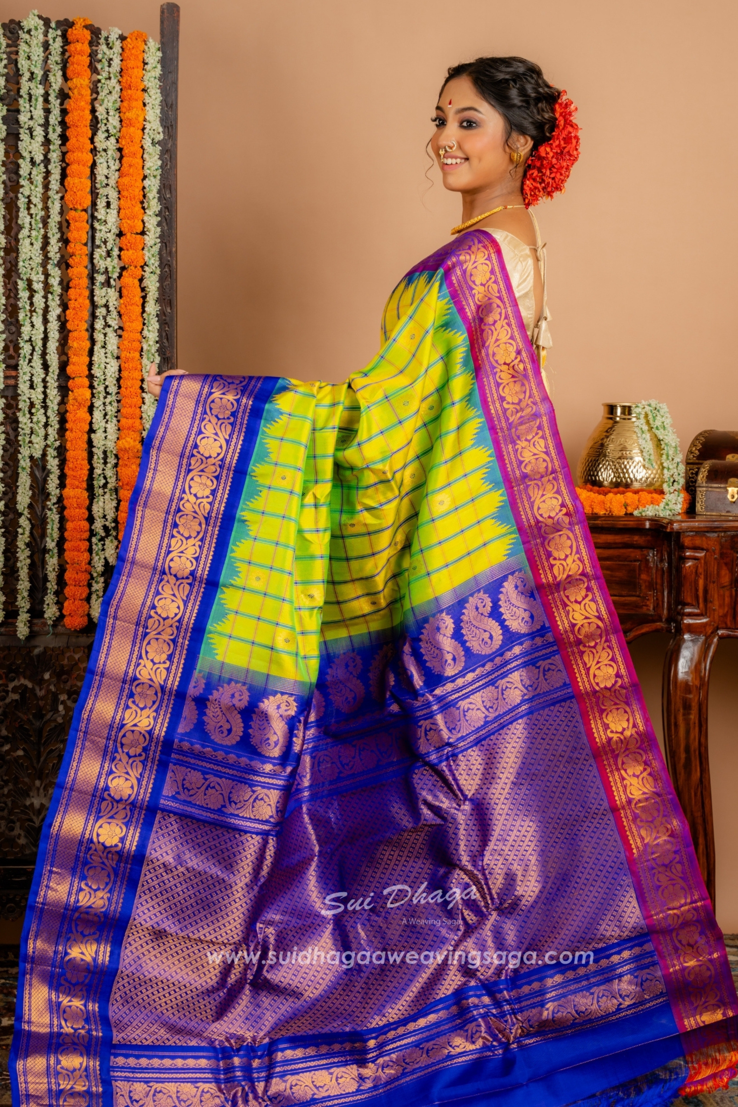 Ganga Jamuna Gadwal Silk Saree