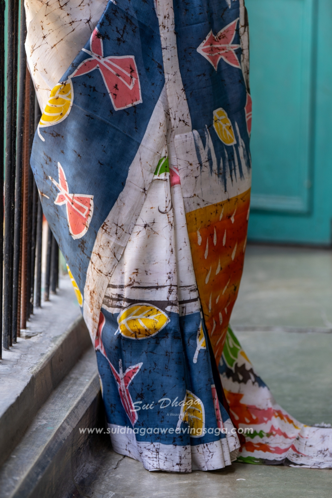 Batik Monsoon Happiness Pure Mulberry Silk Saree